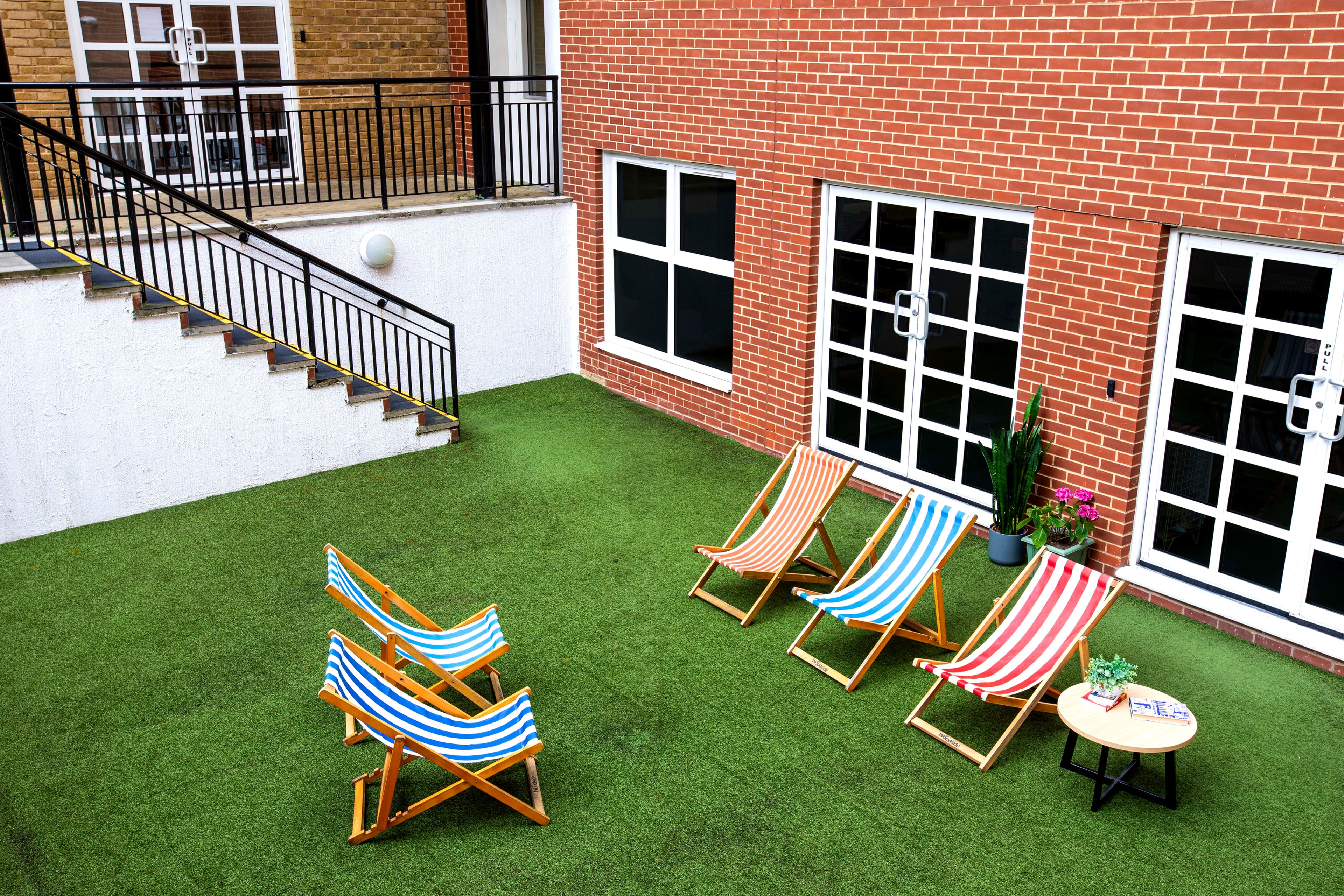 Outside seating at Sidney Webb House