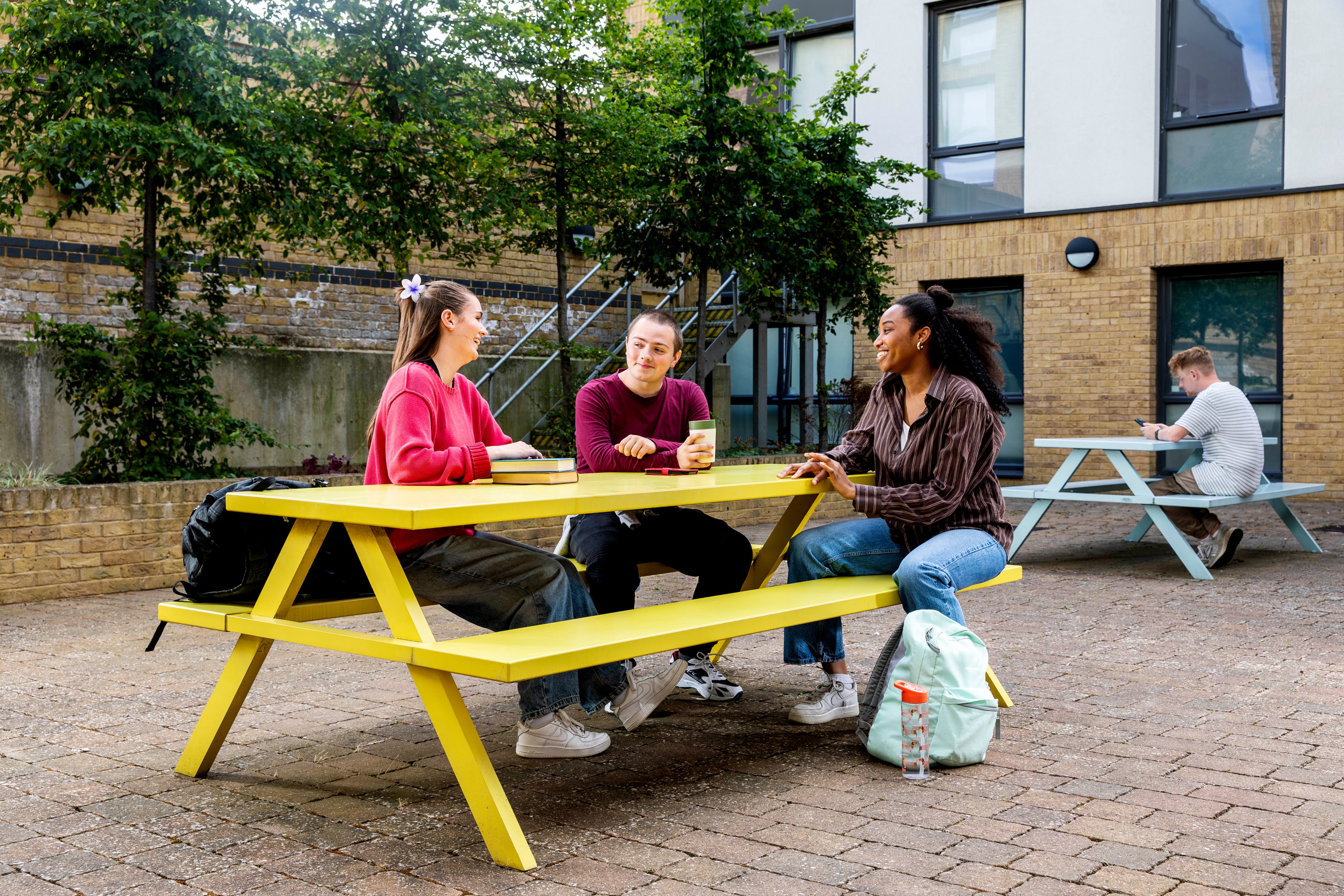 Students in the courtyard