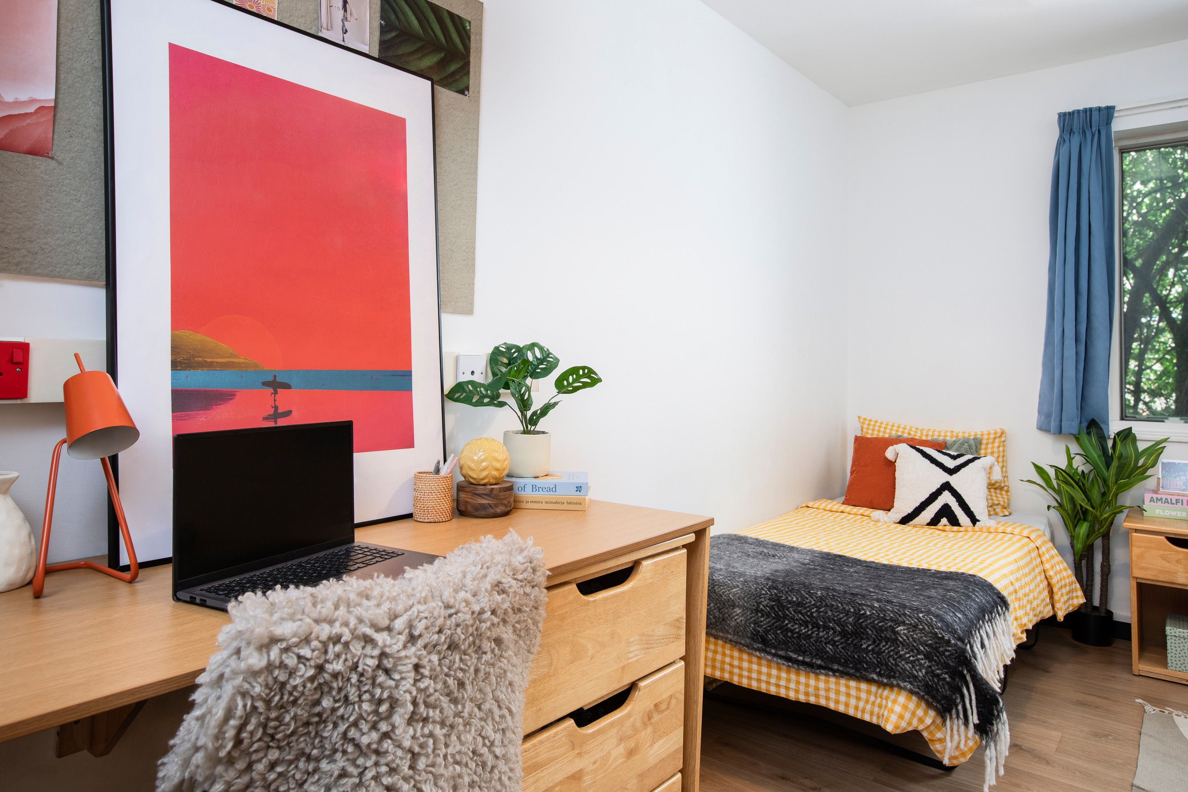 Bed and study space in a 2 Bedroom Flat