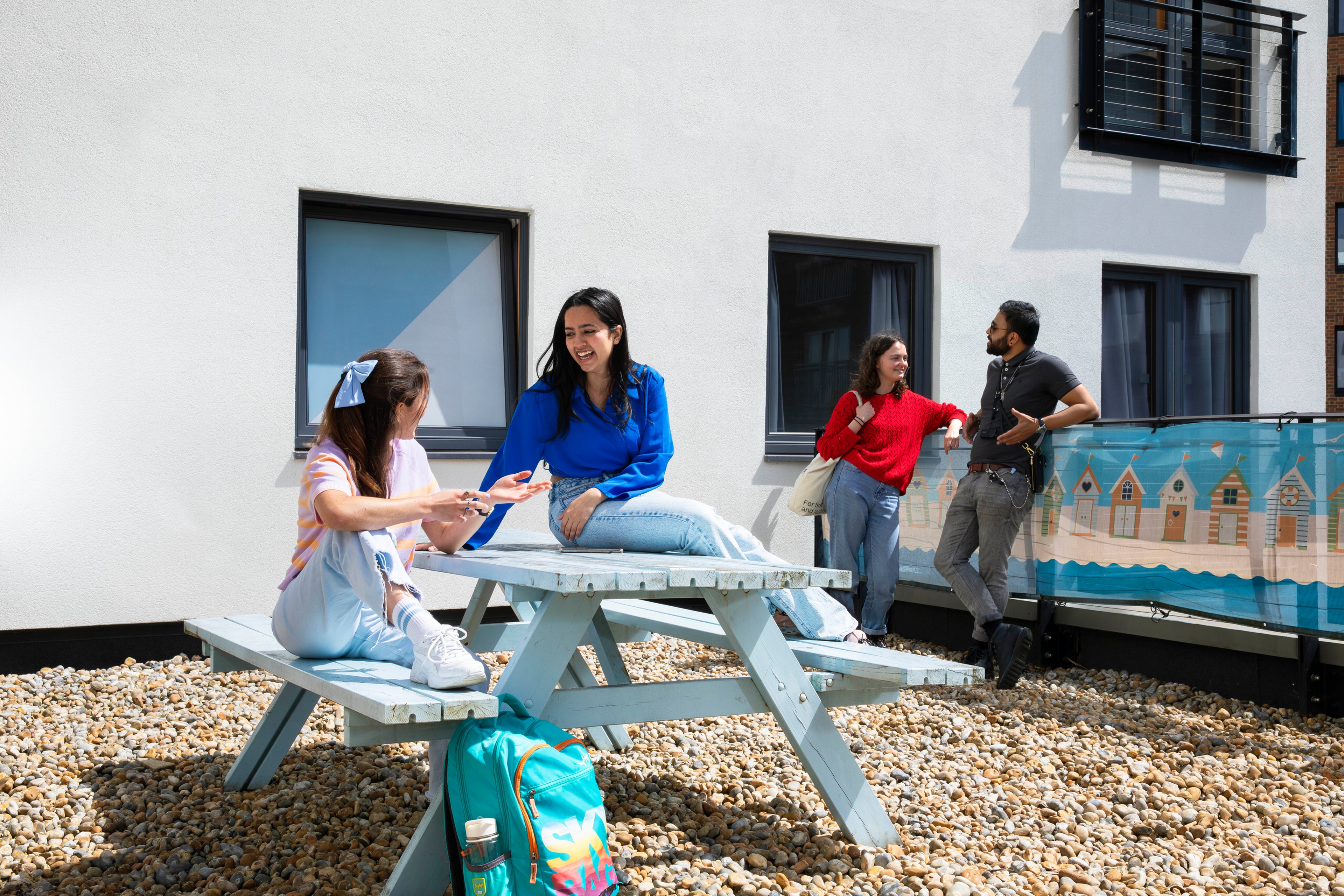 Students in the courtyard
