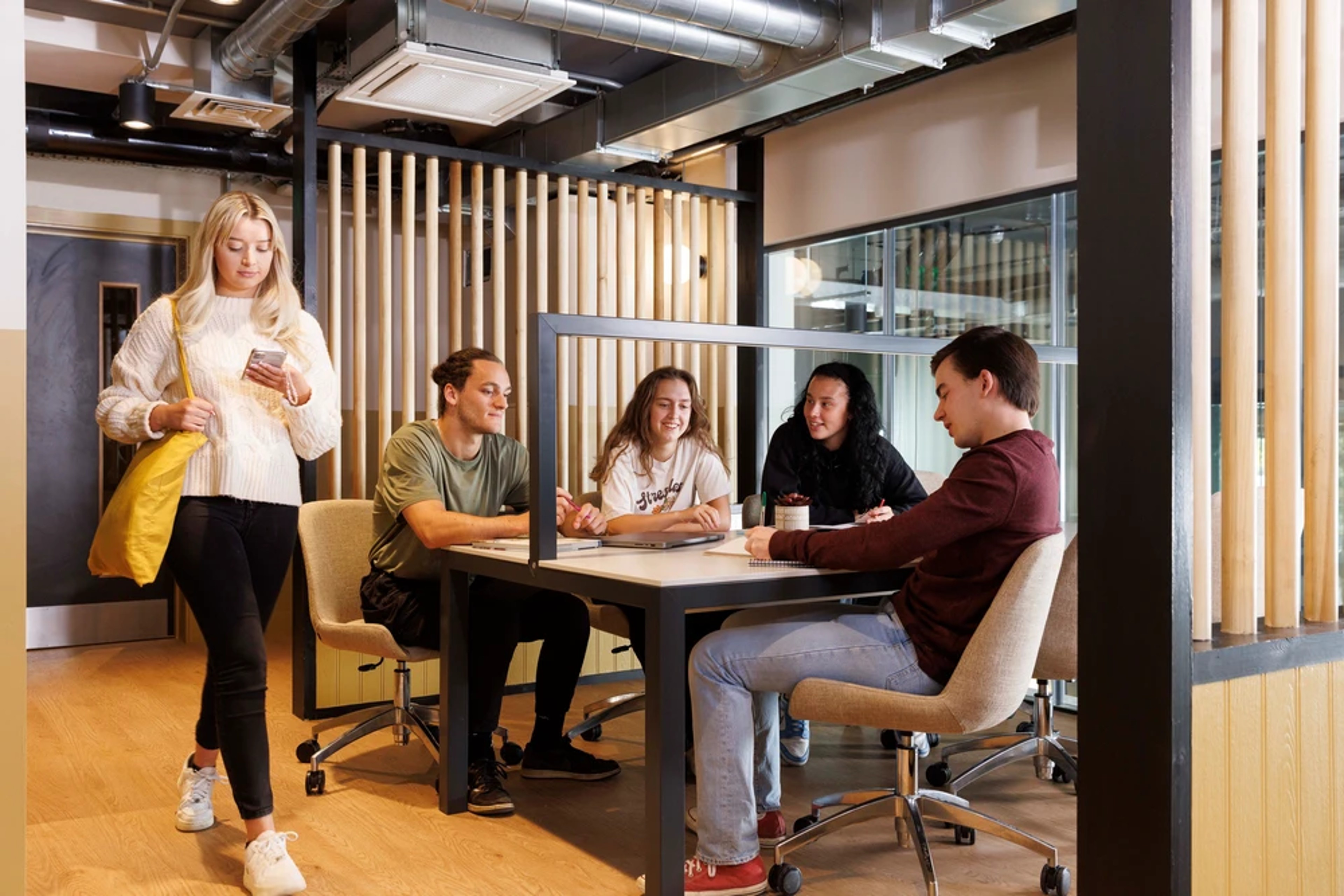 Students in one of the study spaces