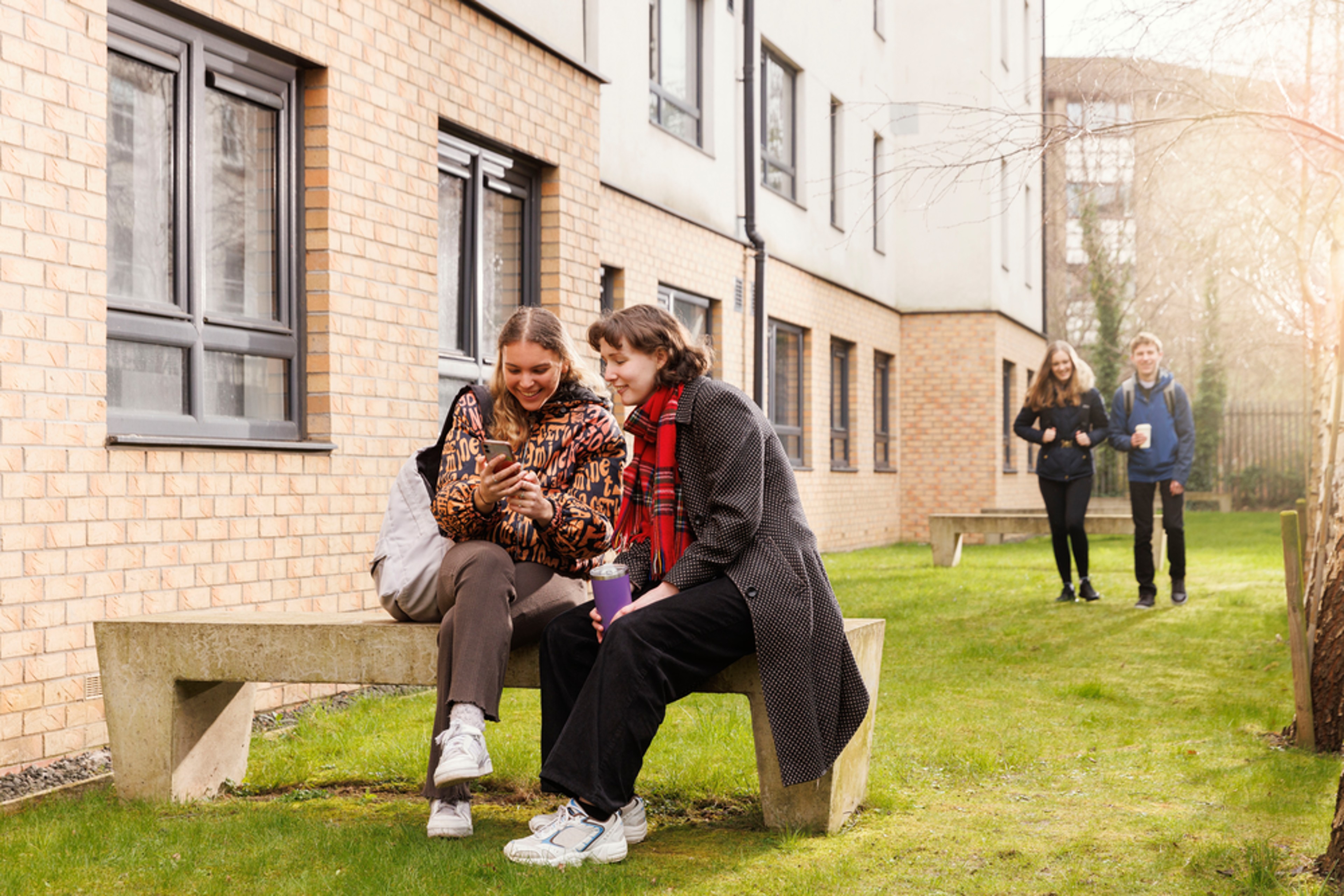 Students in the courtyard