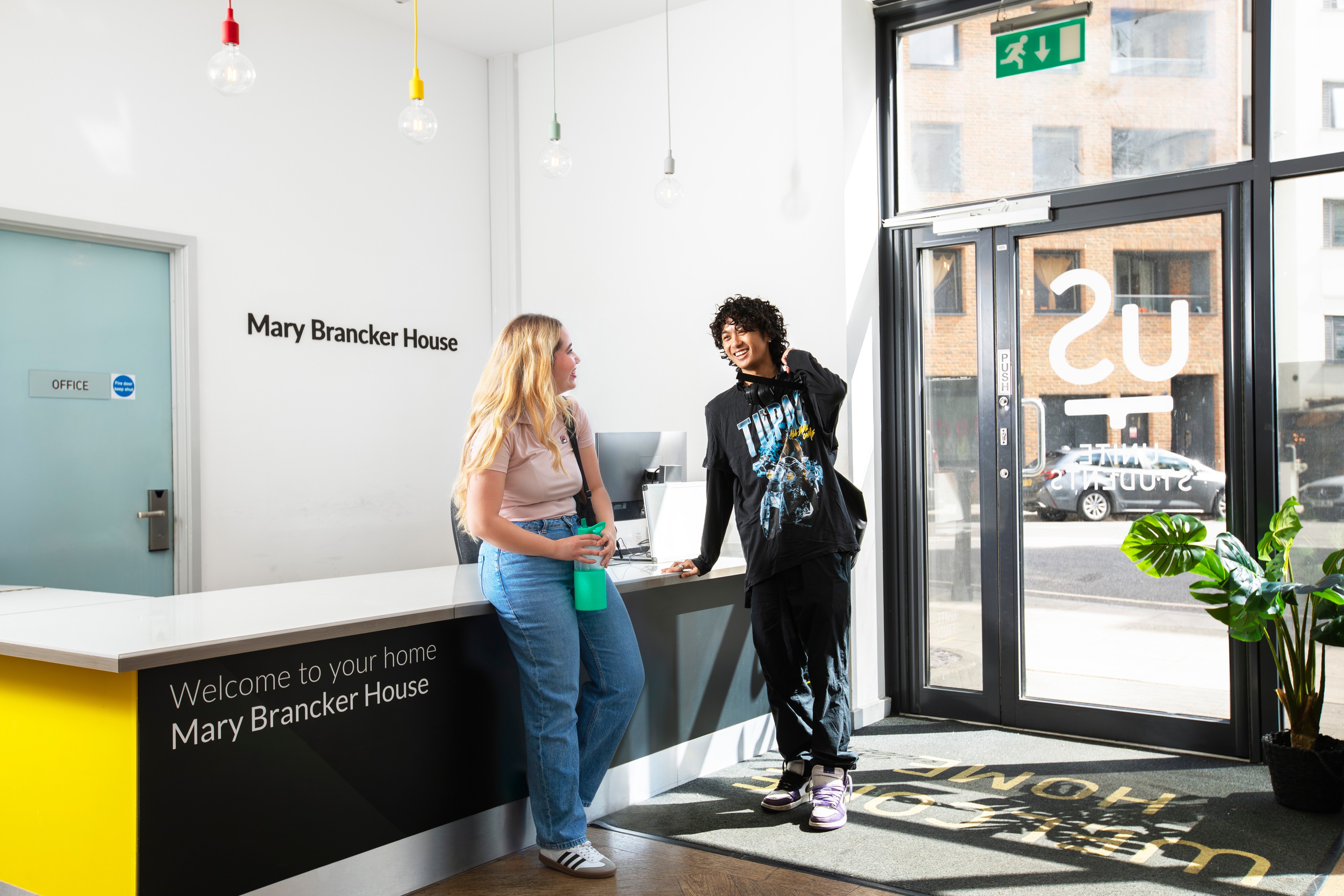 Students in reception area