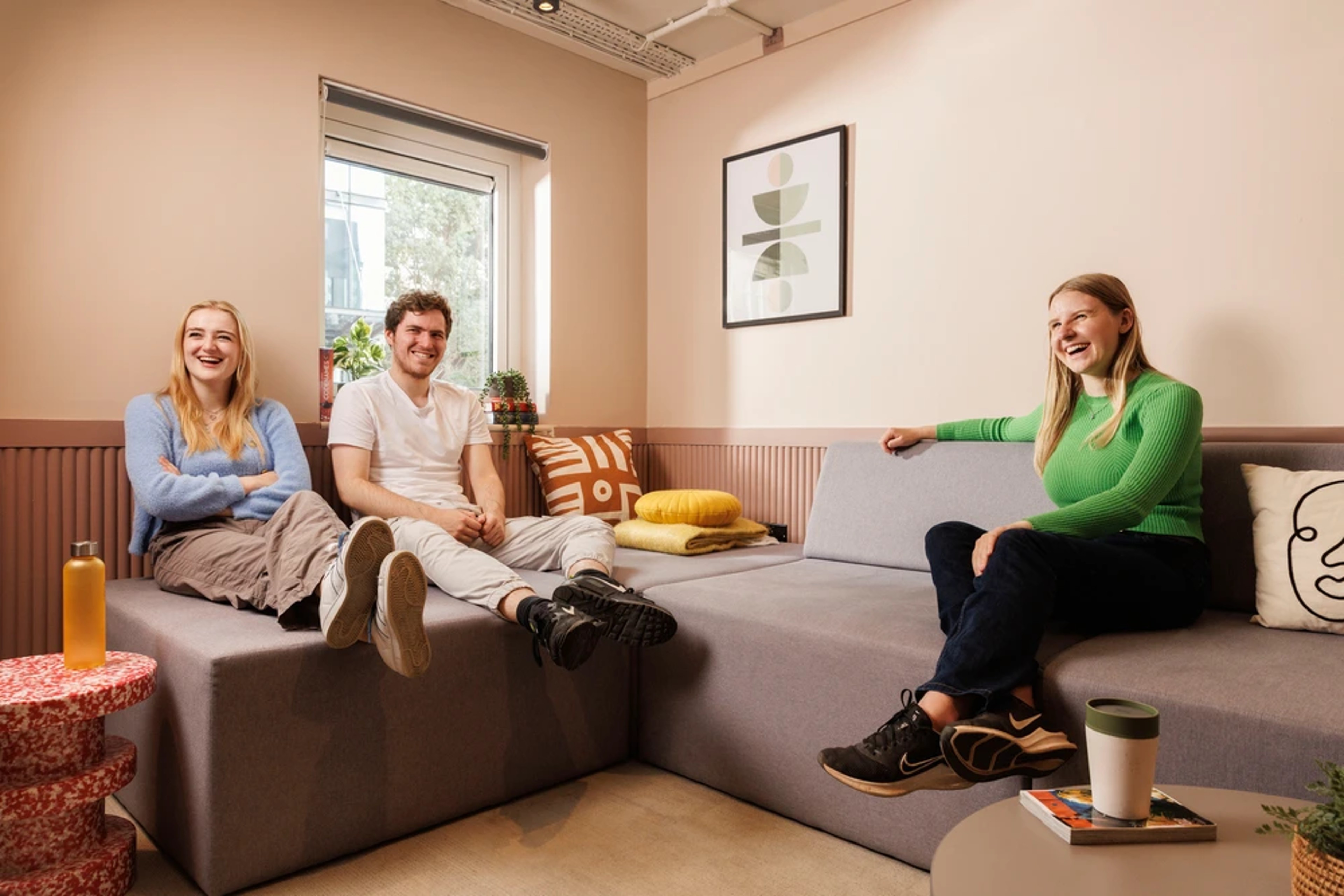 Students in the TV room