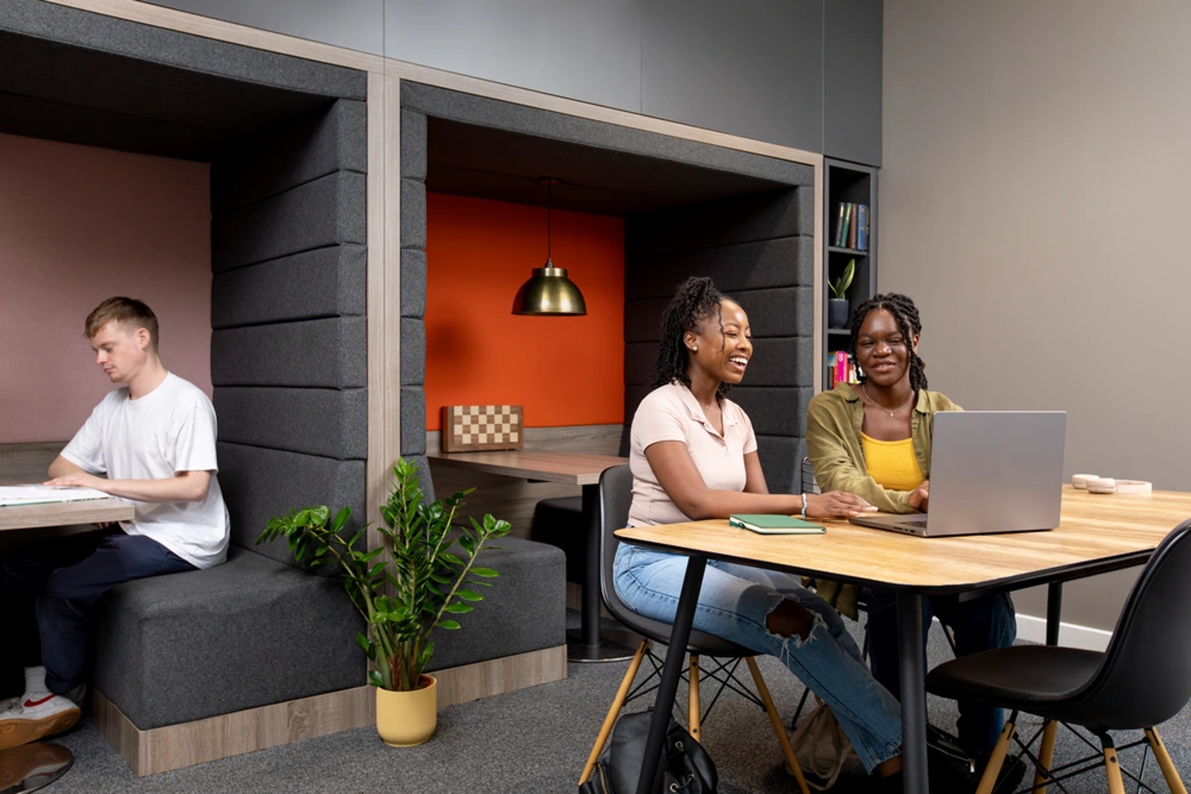 Students in study area at Oak Brook Park