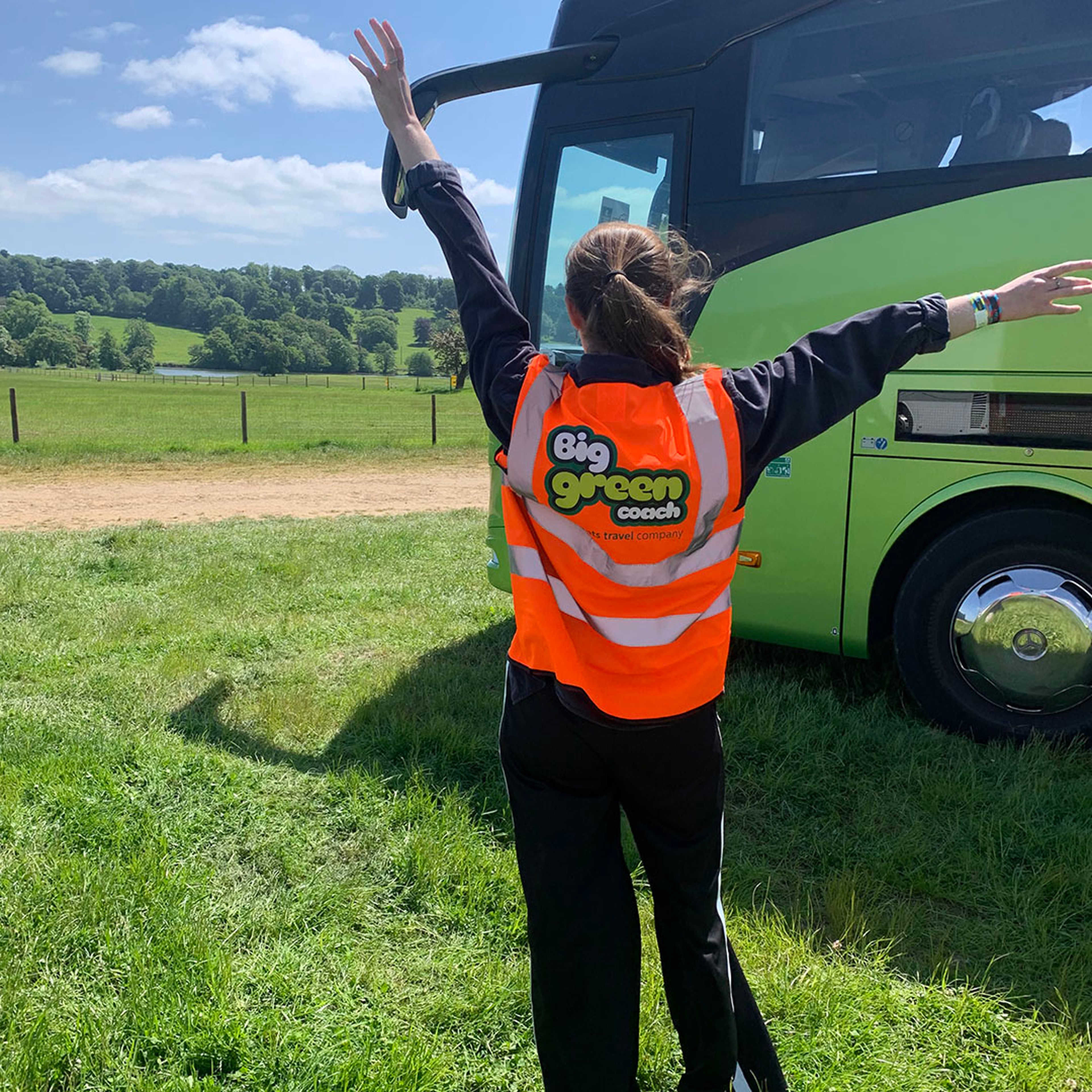 Steward directing coaches
