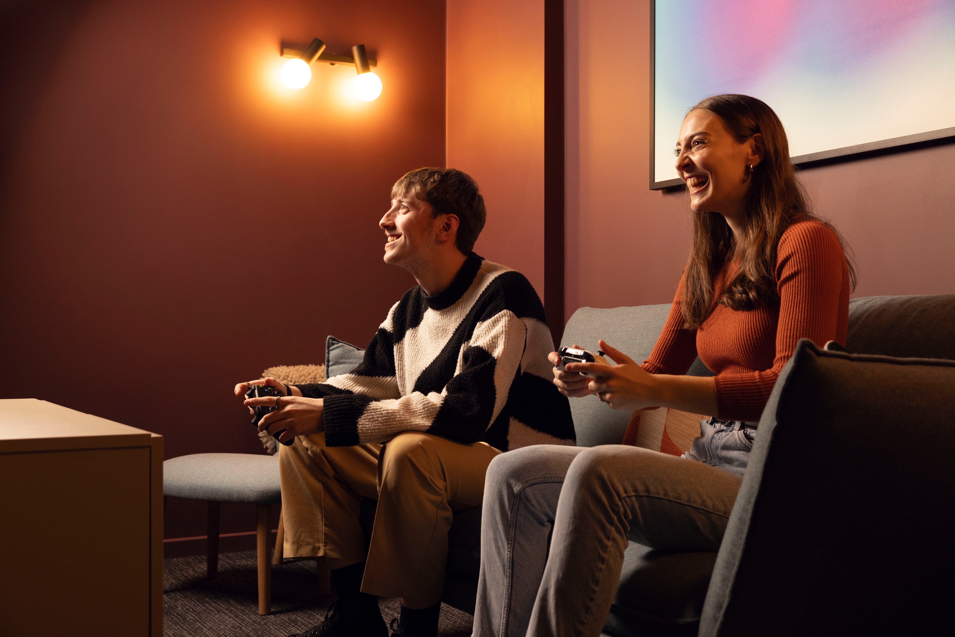 Students in the games room