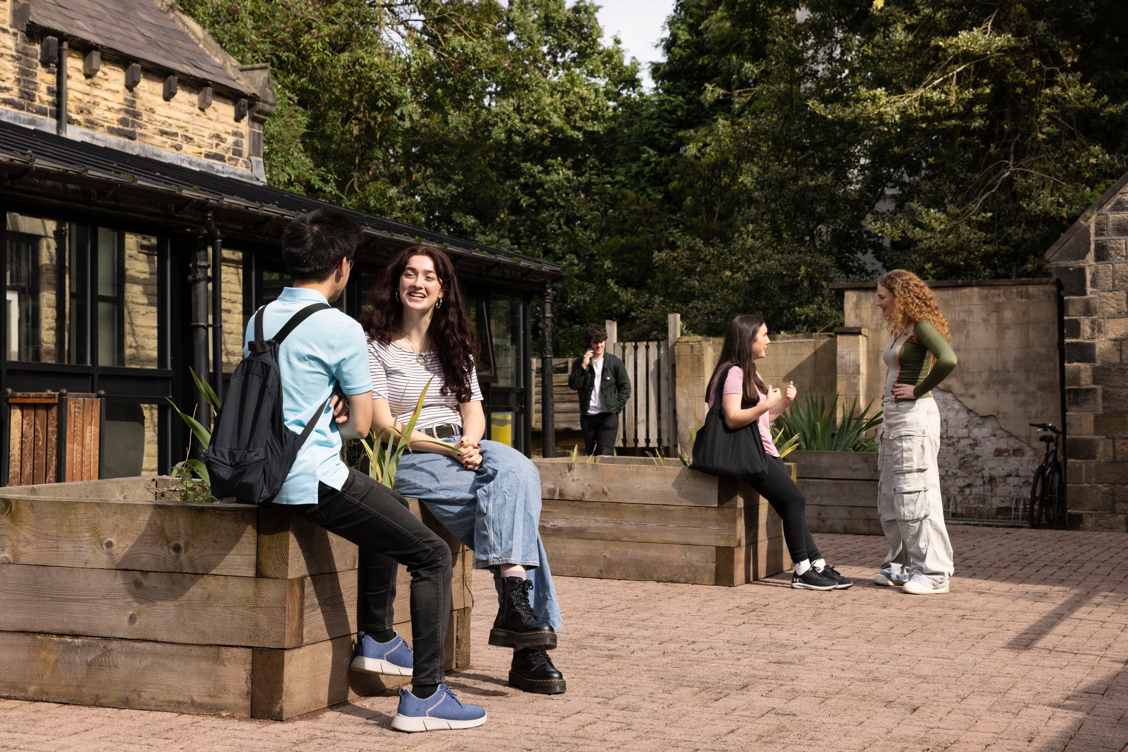 Students in the courtyard