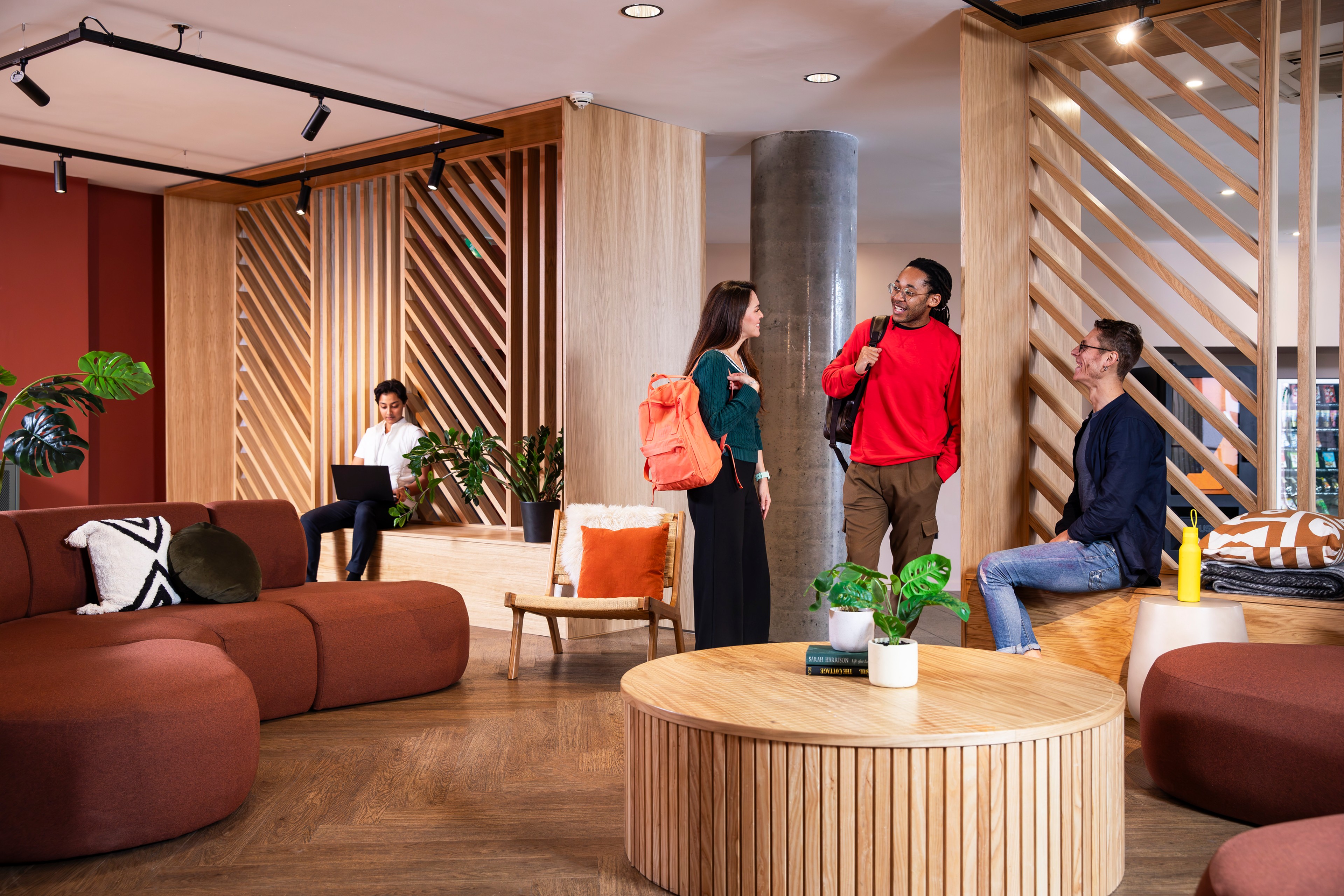 Students in common area in Angel Lane