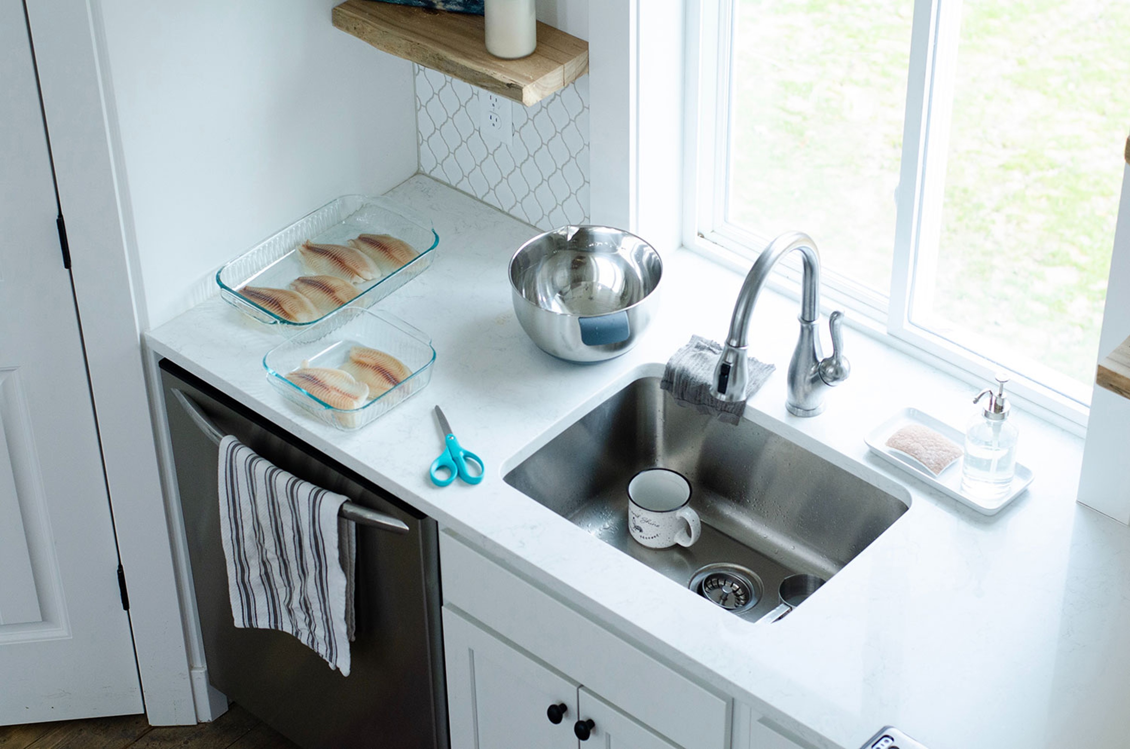 Birdseye view of sink