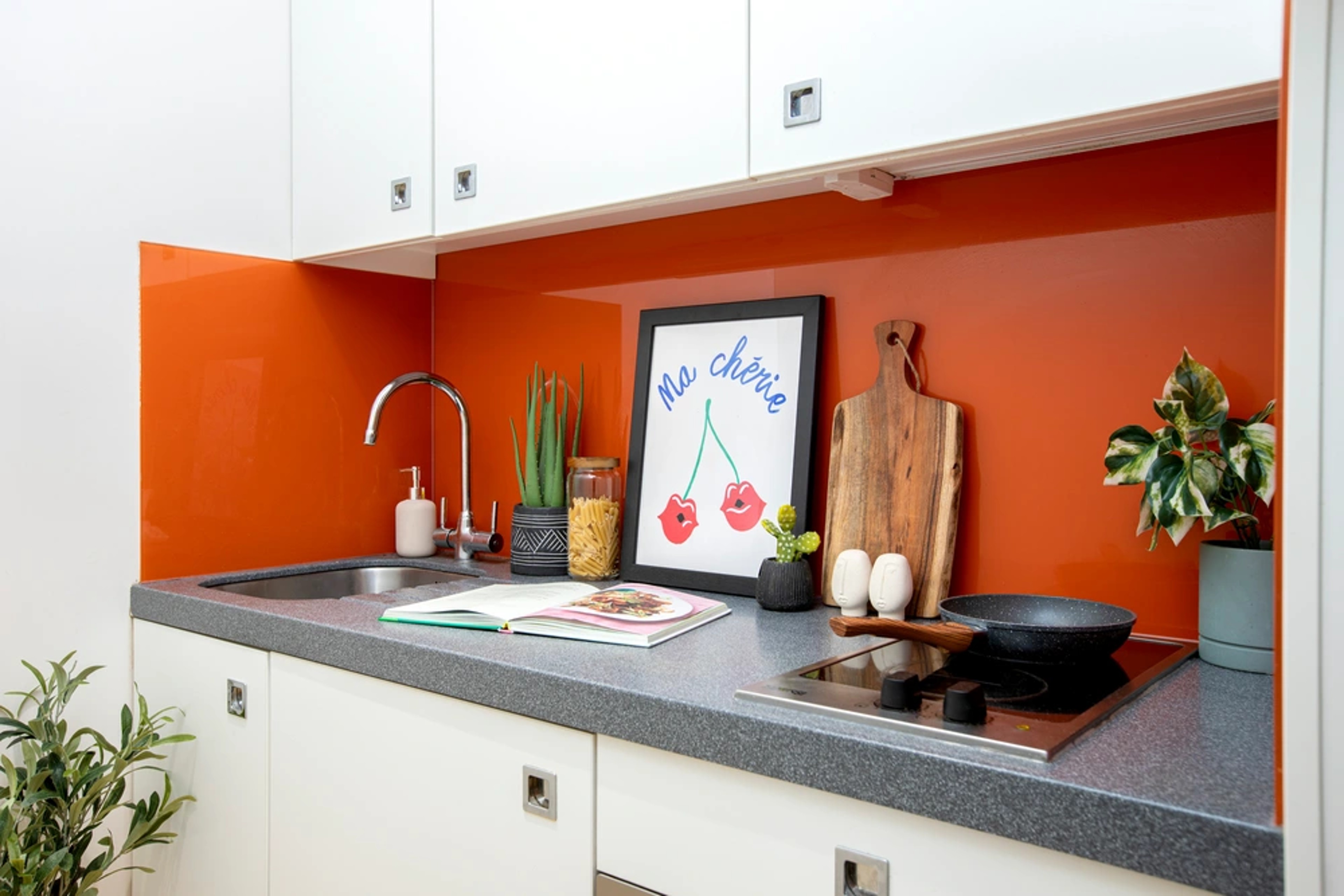 Kitchen area in a Studio