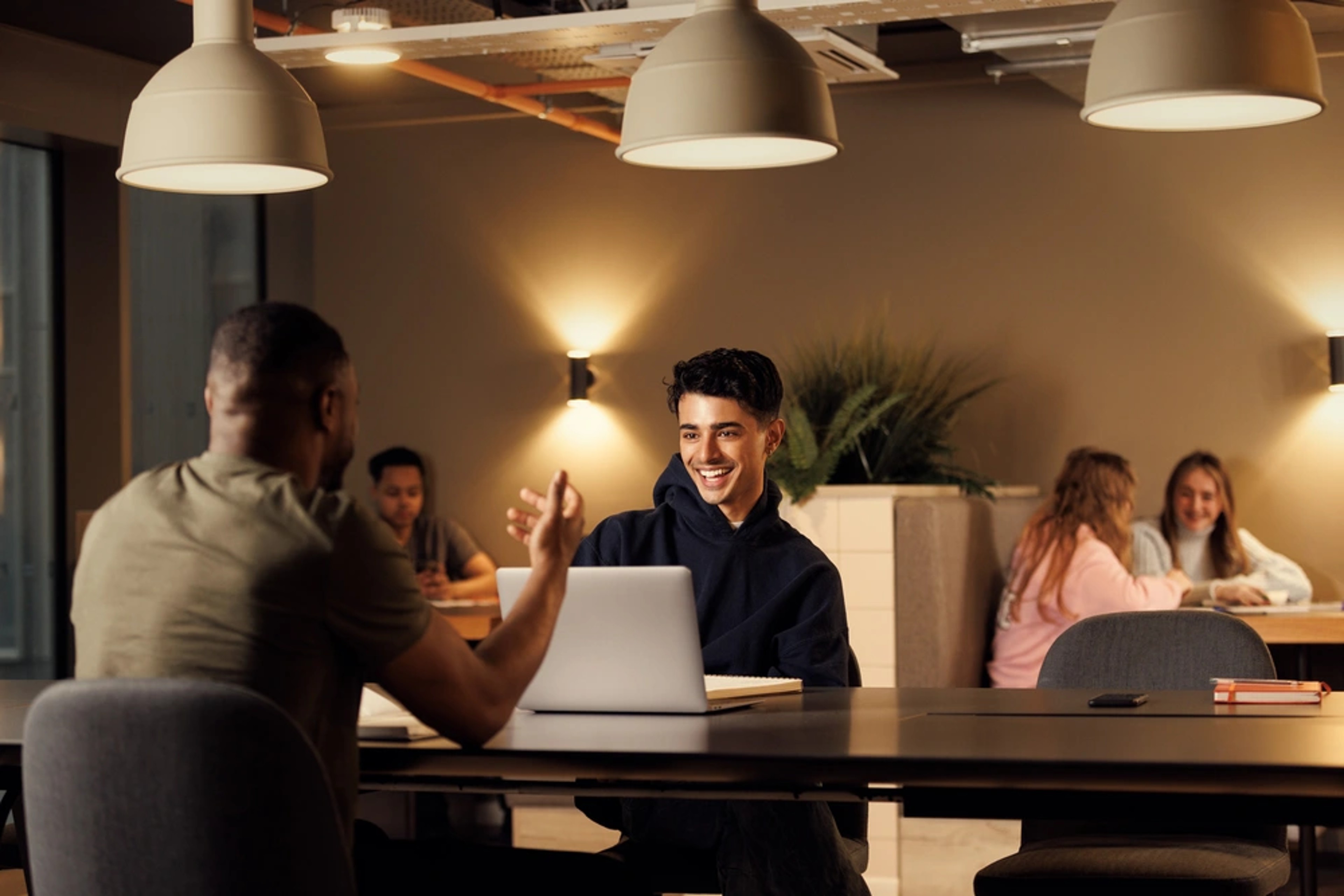 Students studying at desks