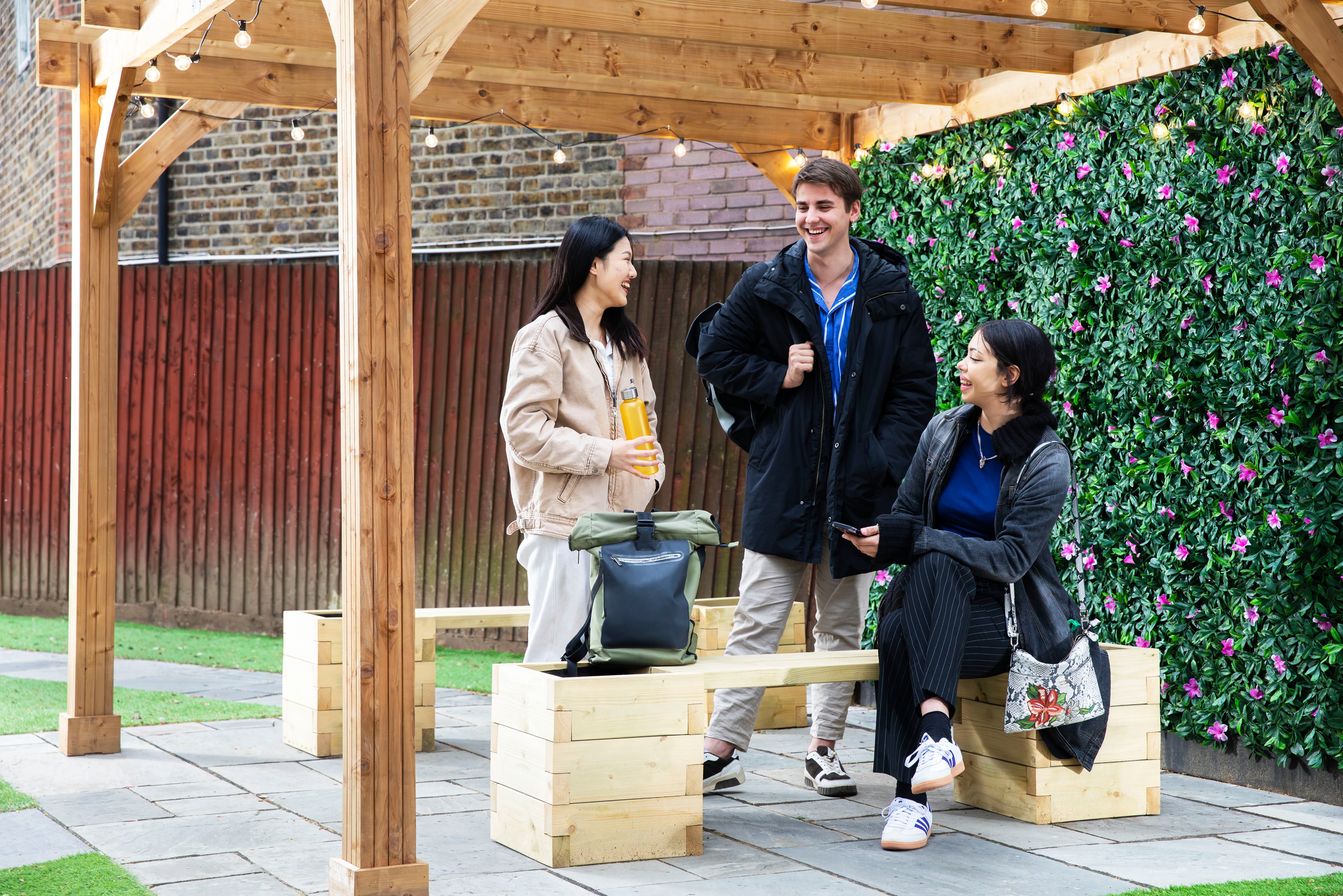 Students in the courtyard