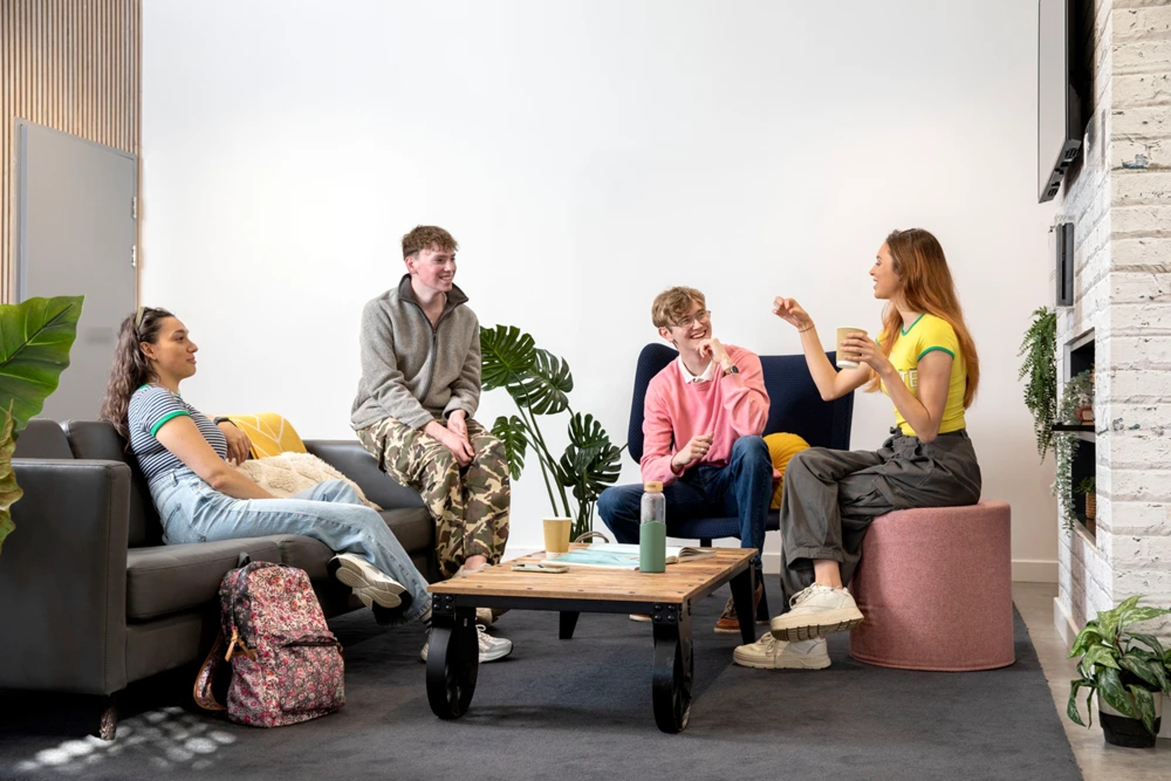 Students sat in common room
