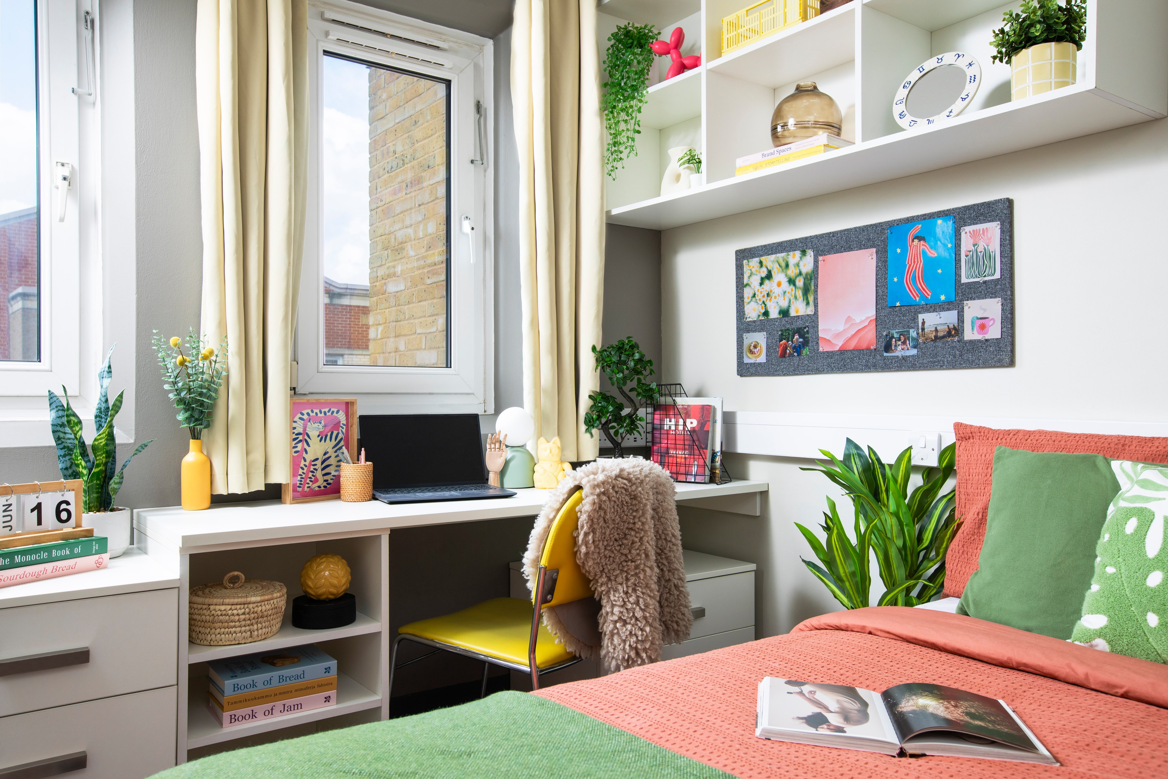 Study space in a studio room