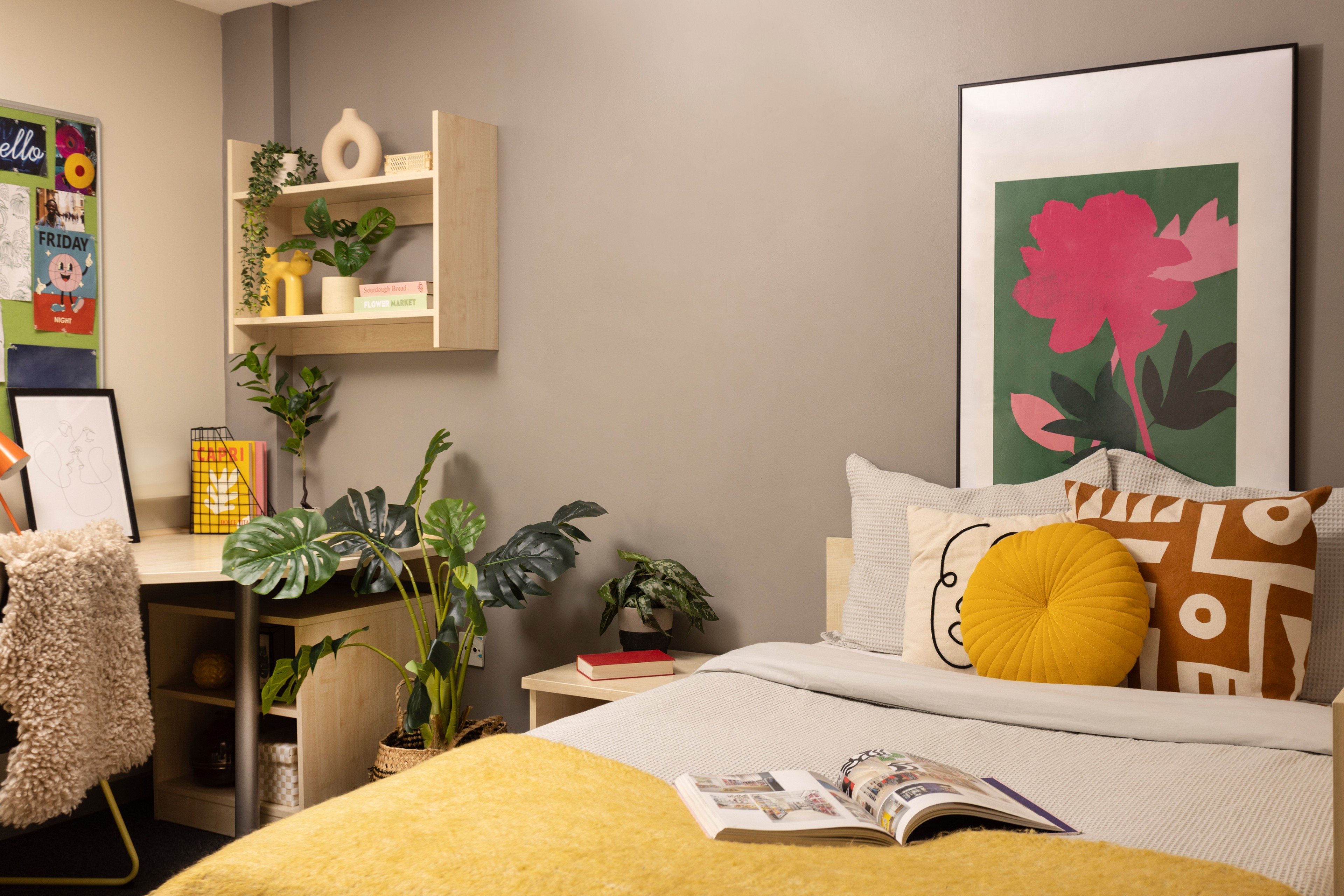 Bed area in a Studio room