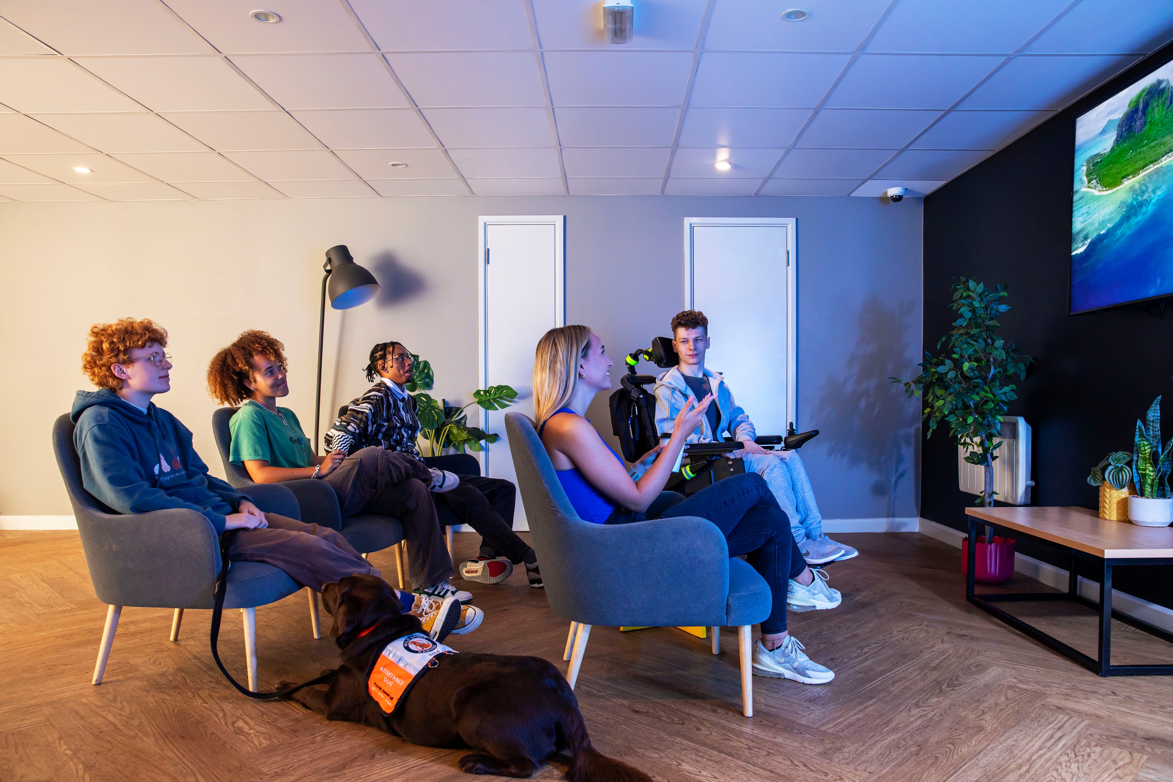 Students in the cinema room