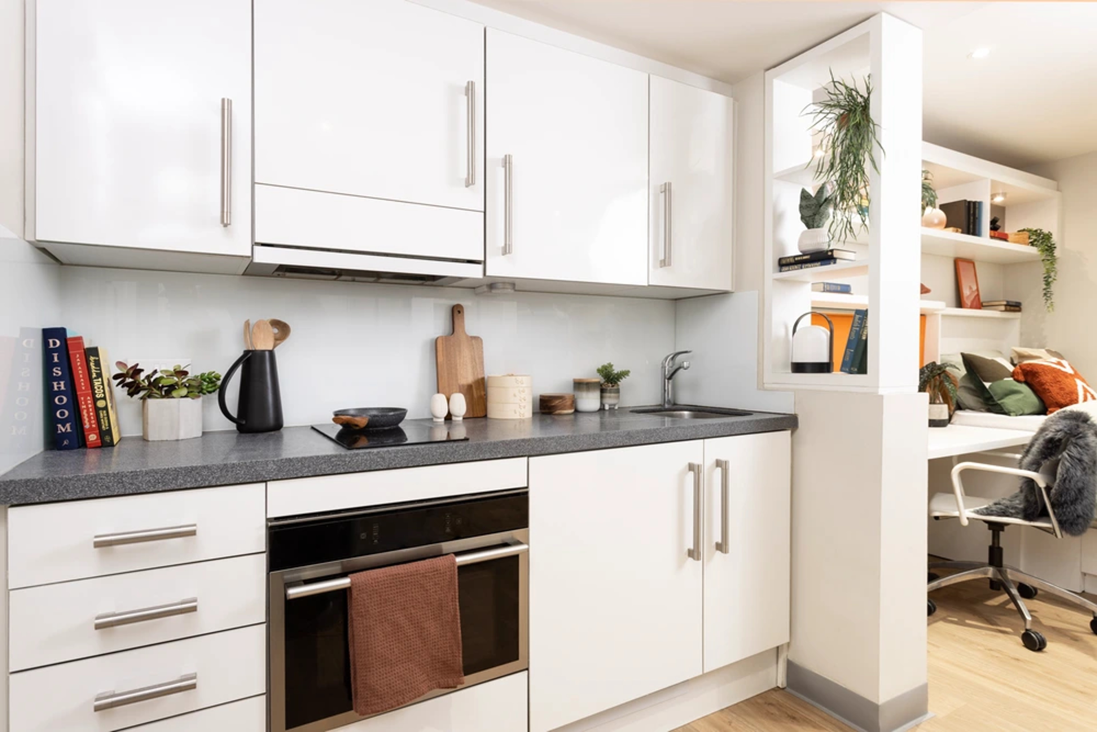 Kitchen in a Twin Studio Premium Range 2