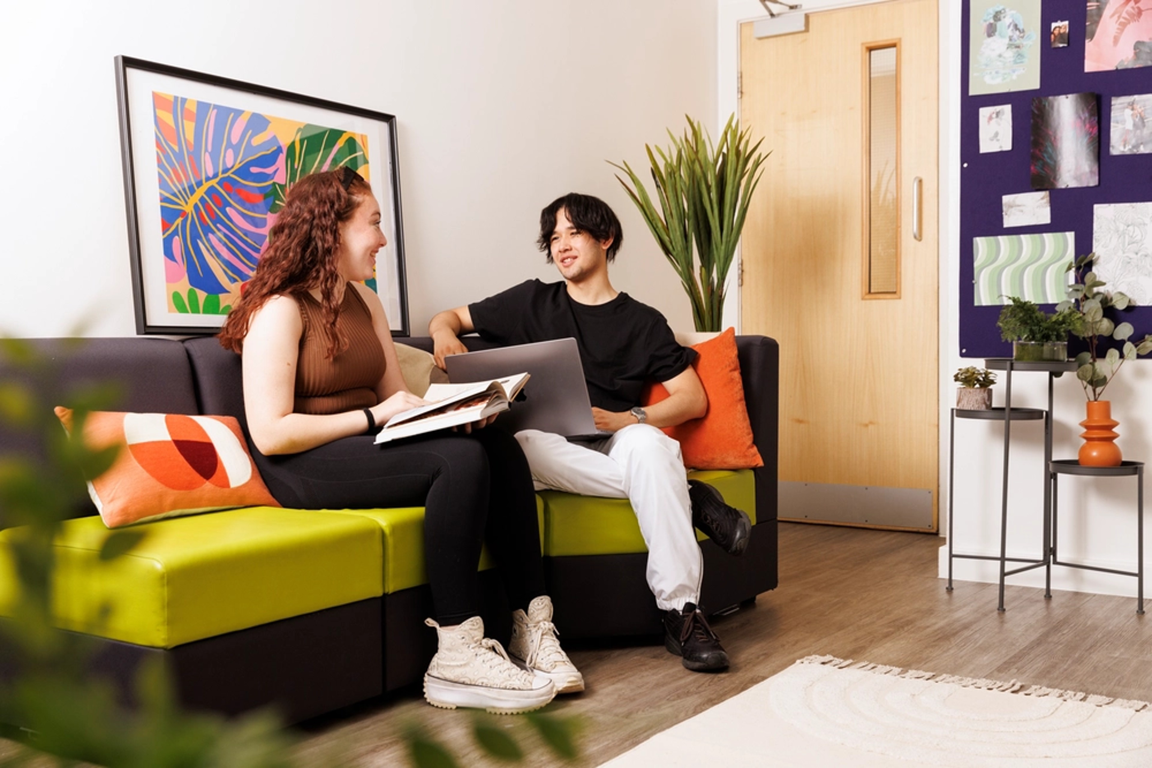 Students in shared kitchen