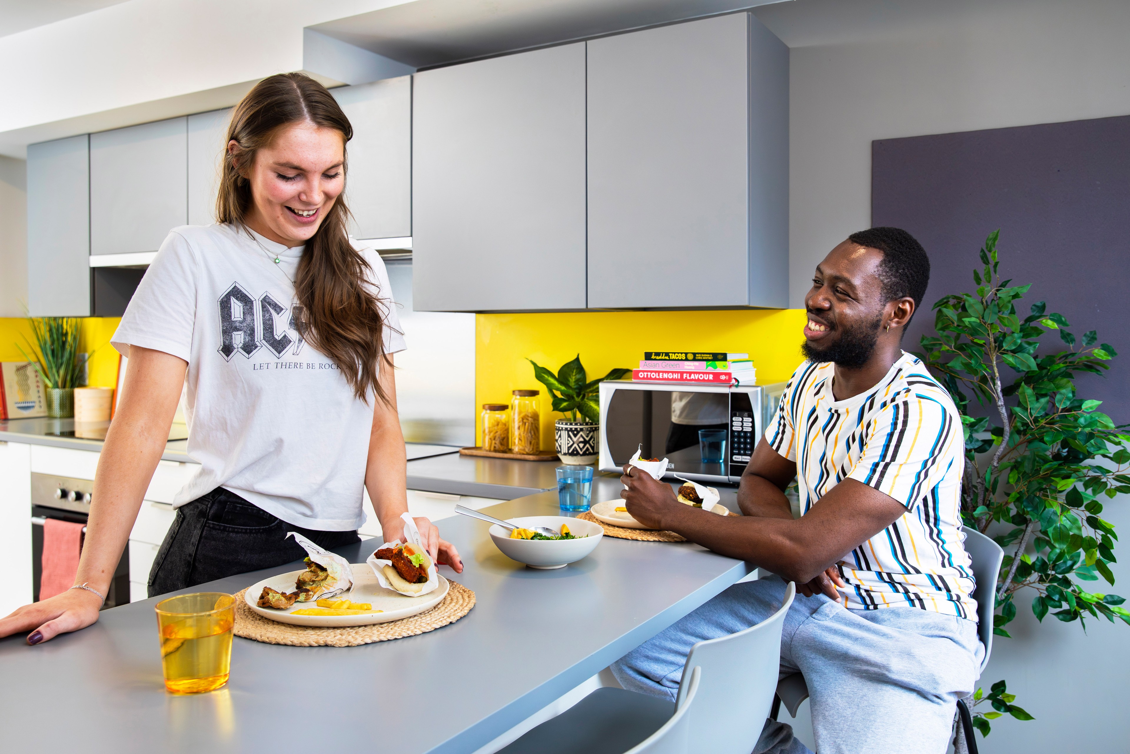 Students in shared kitchen