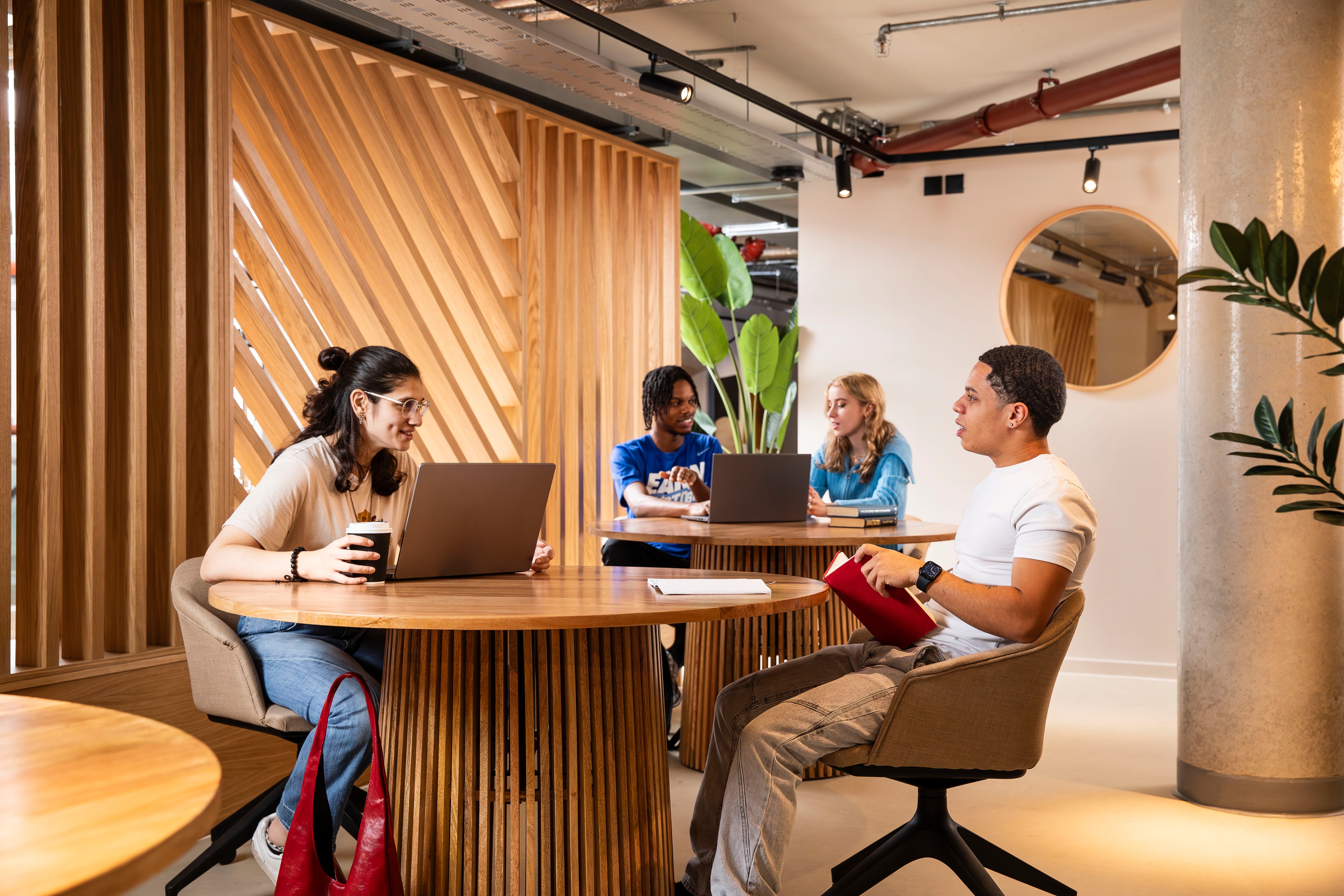 Students in study area at Angel Lane