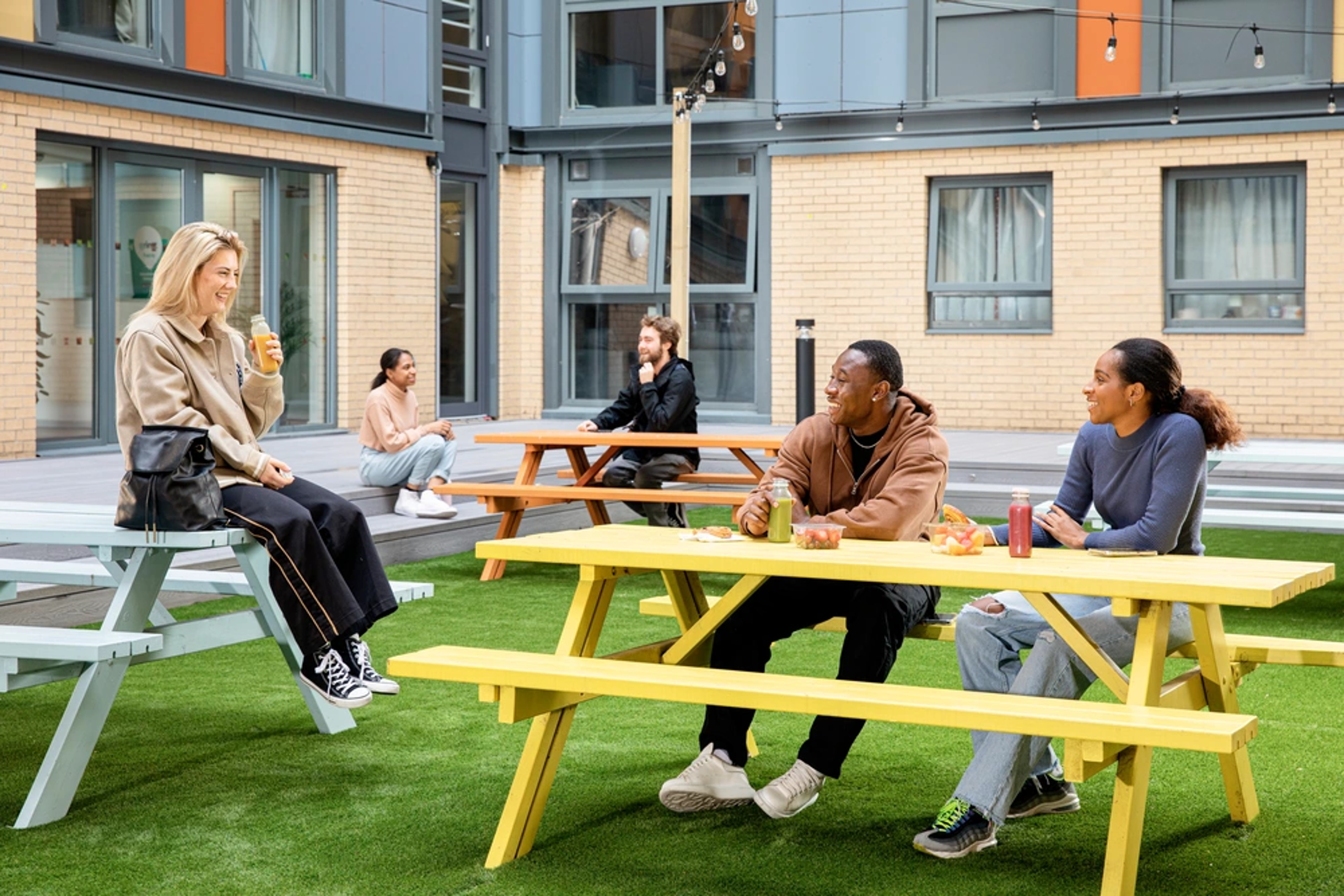 Students in the courtyard