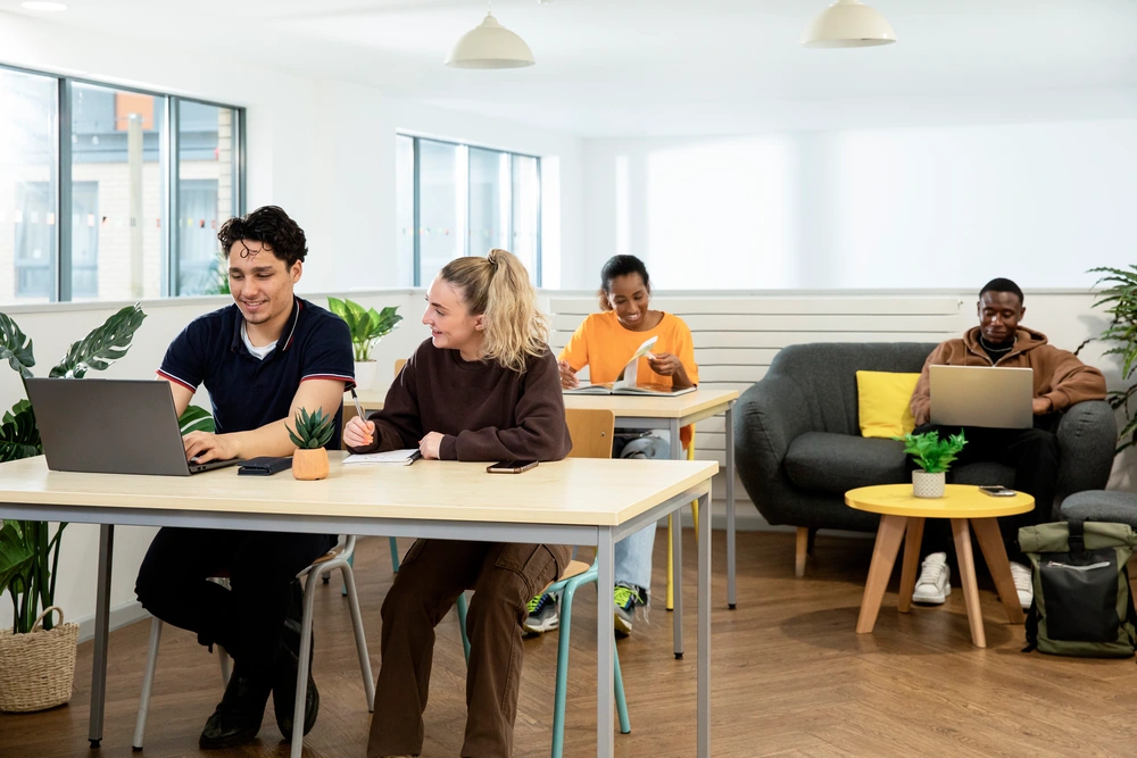 Students in the study area