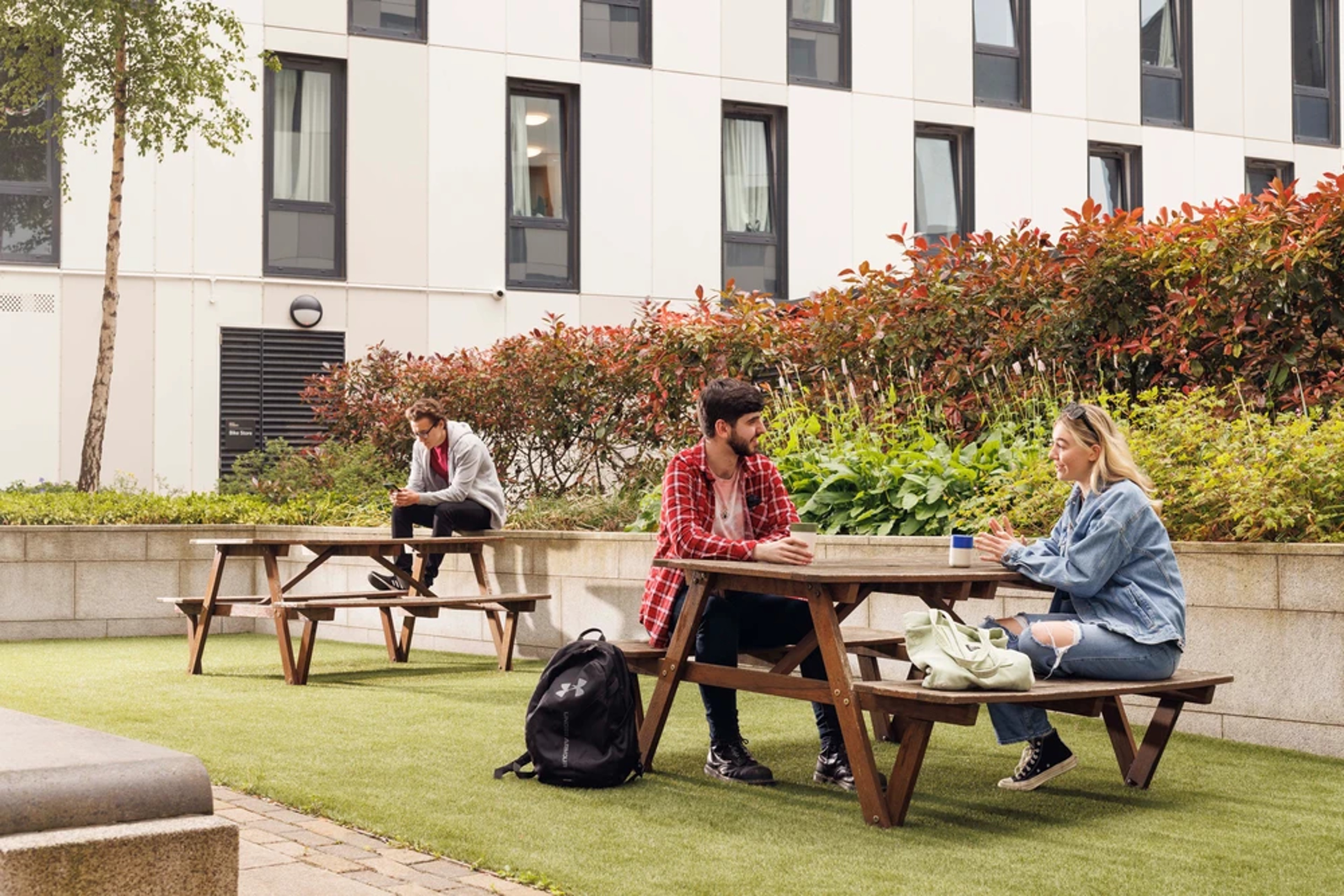 Students in the courtyard