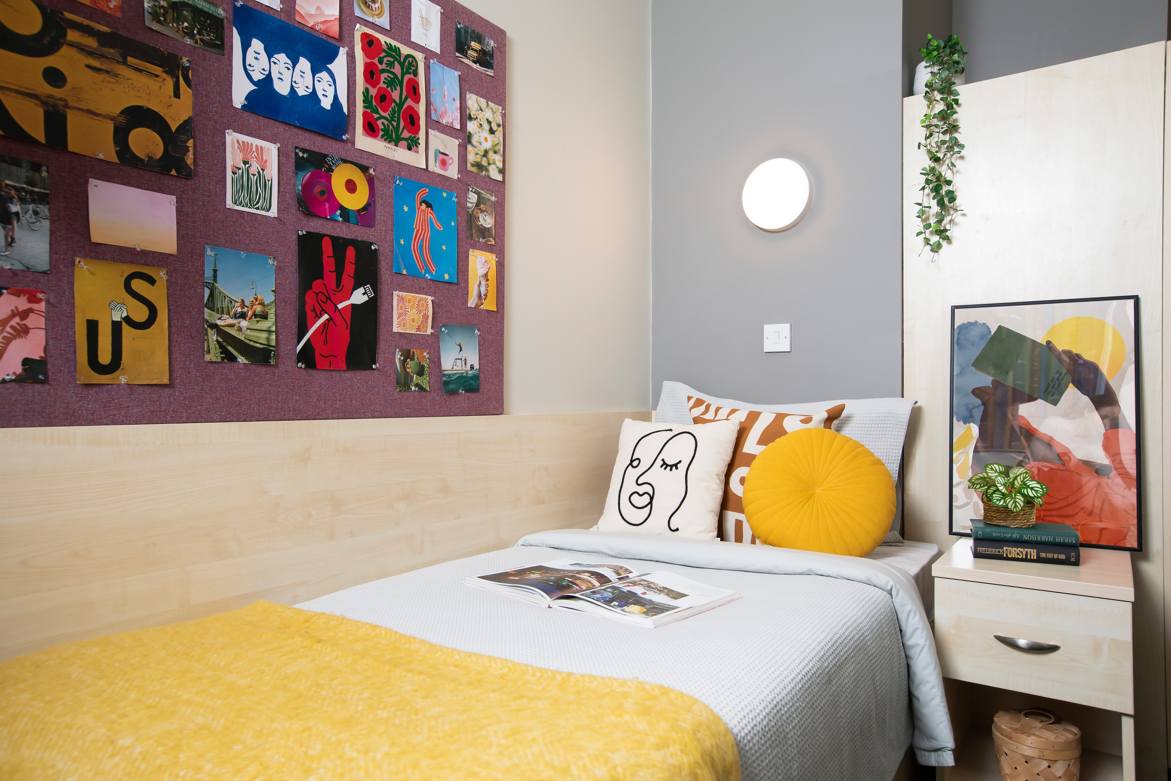 Bed and study space in an En-suite room