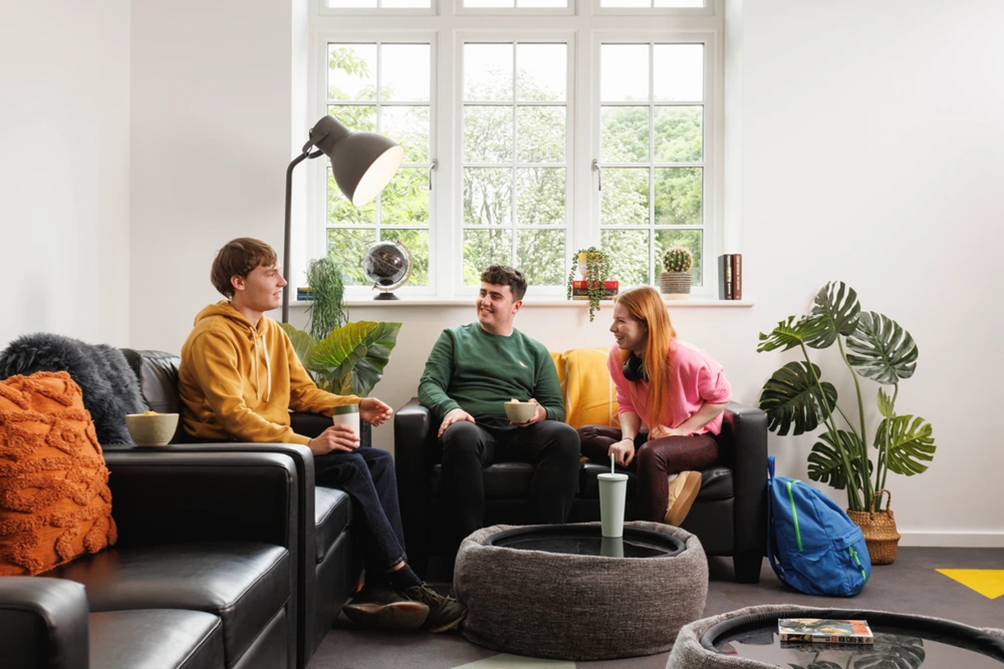 Students in the TV area