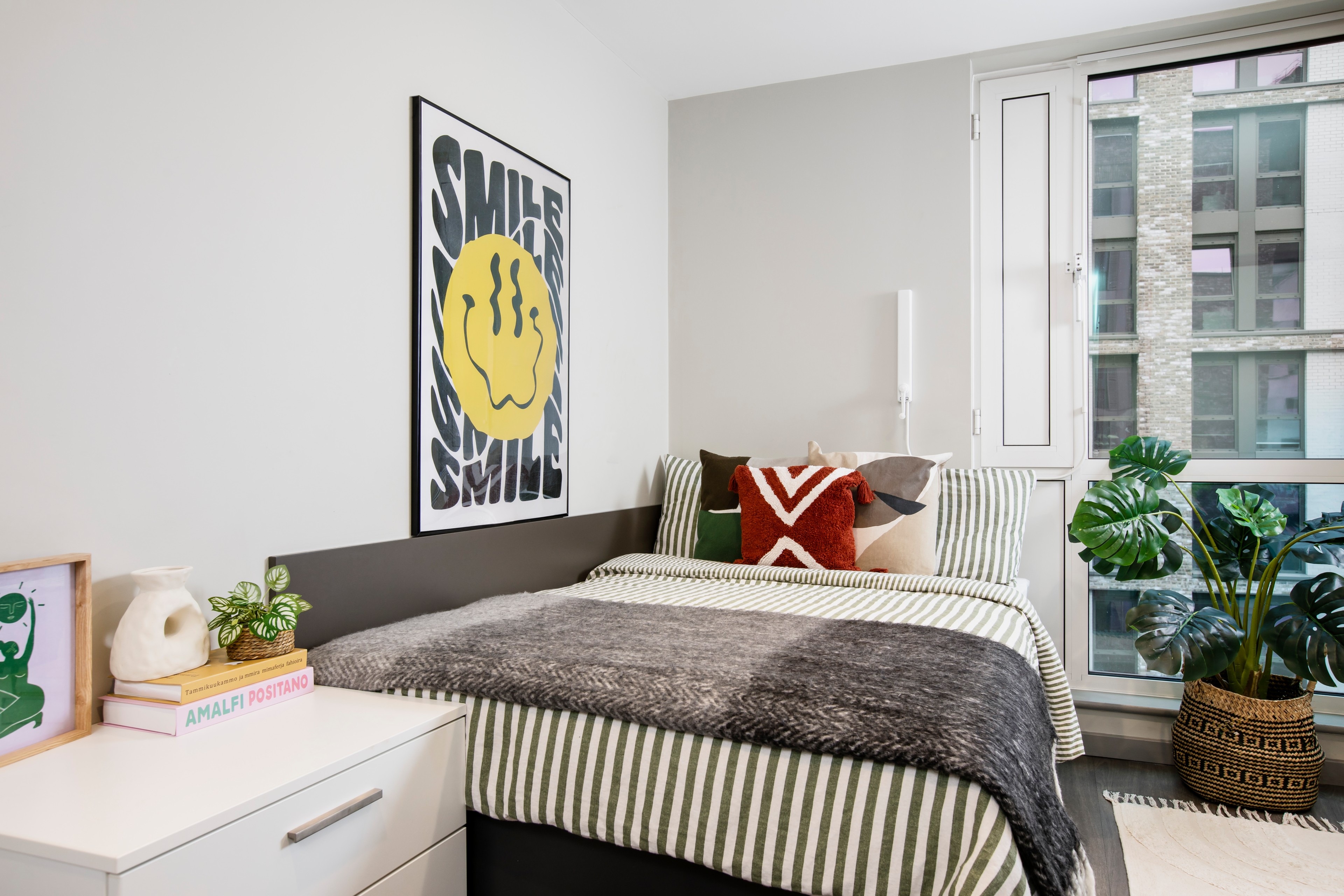 Bed area in a premium en-suite room