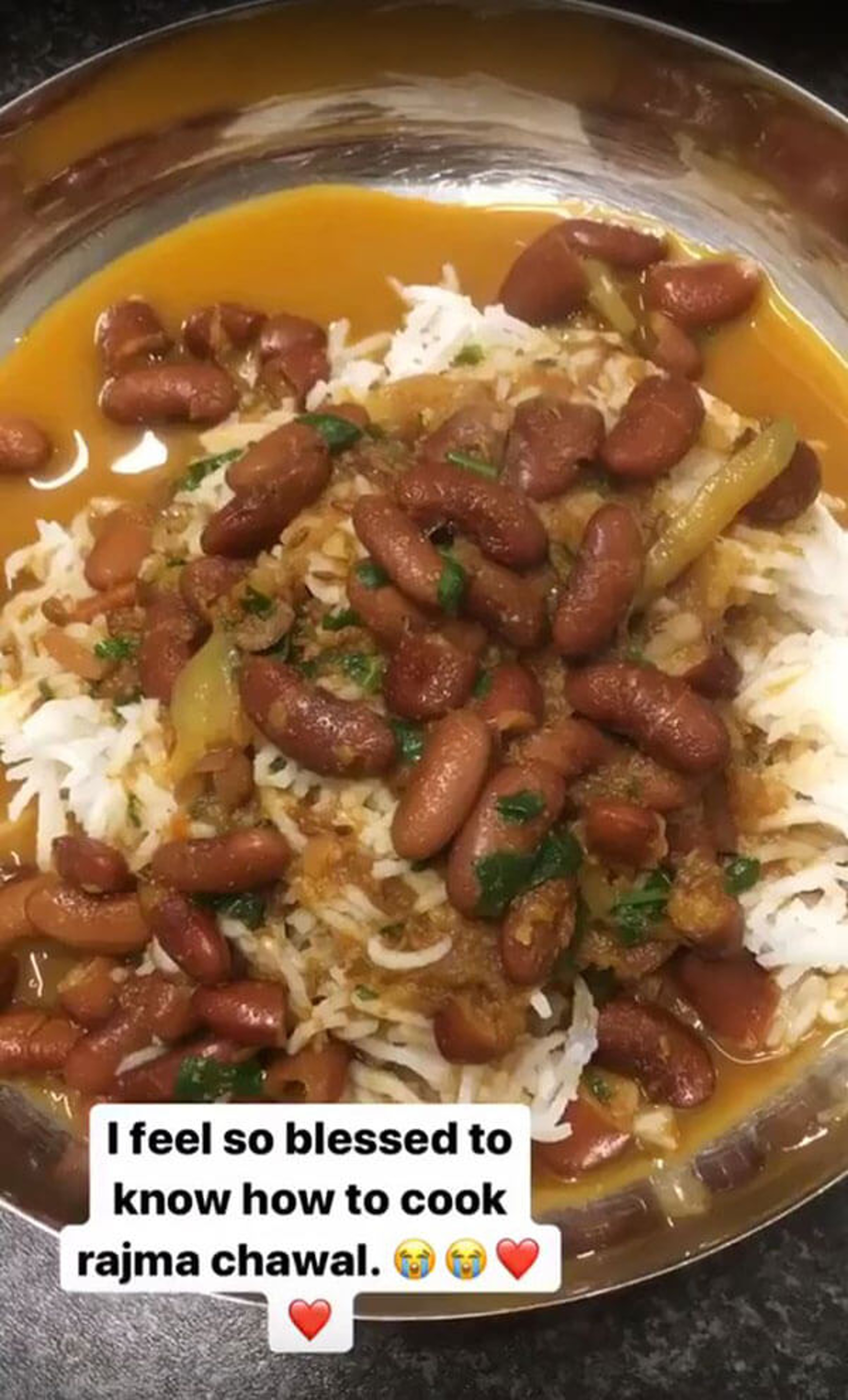 Rajma Chawal (kidney bean and rice dish)