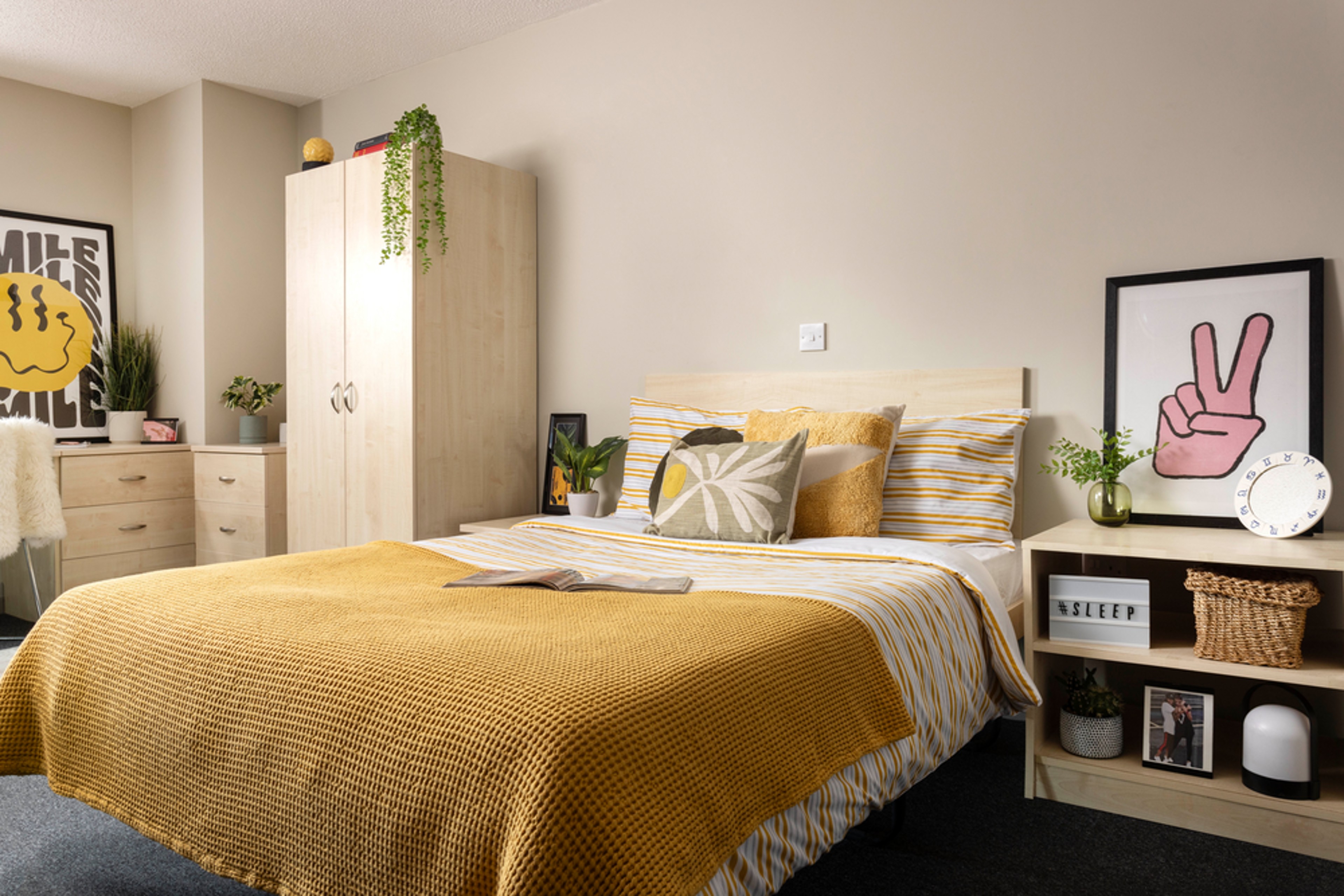 Bed area in a One Bed Flat