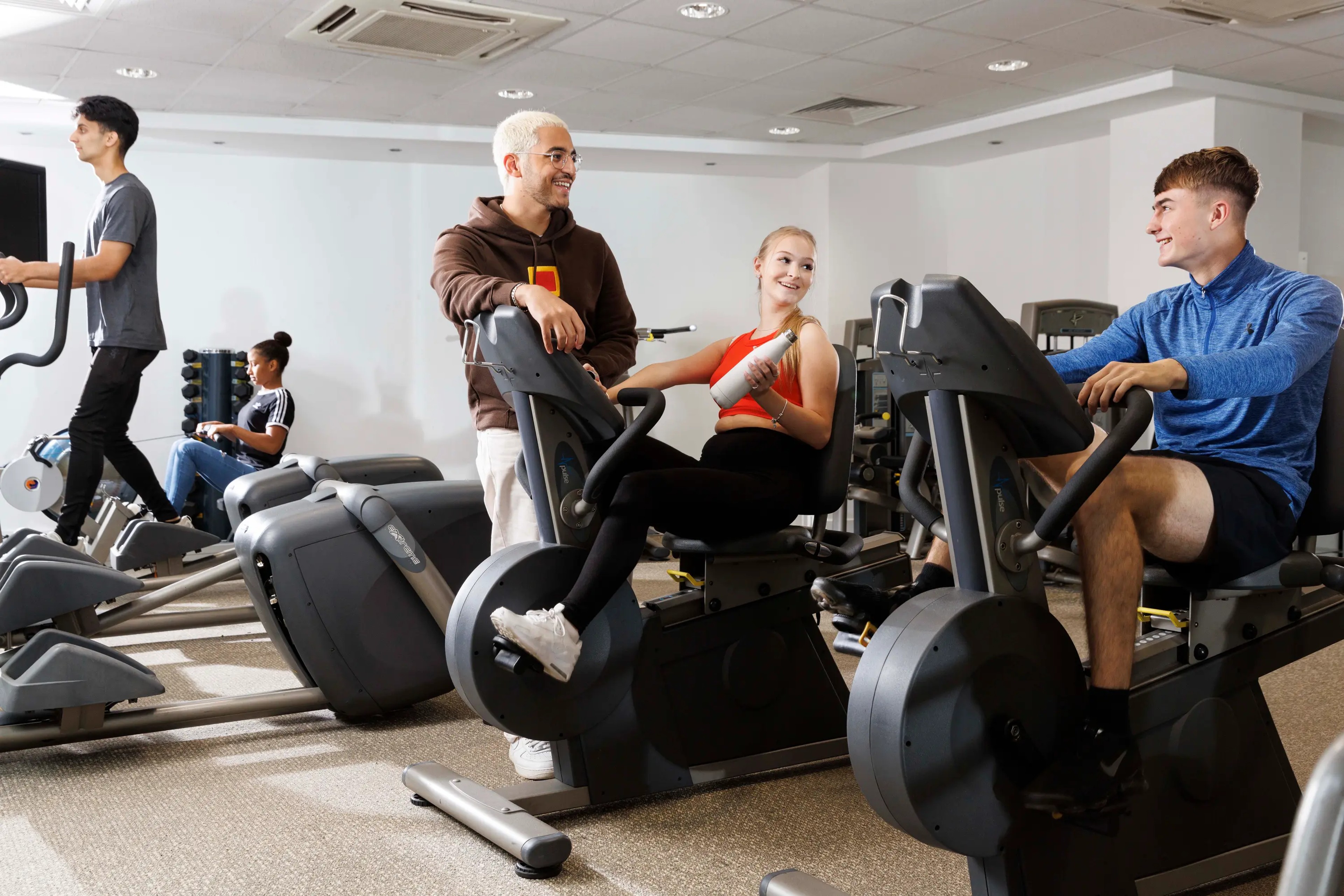 Students using the gym