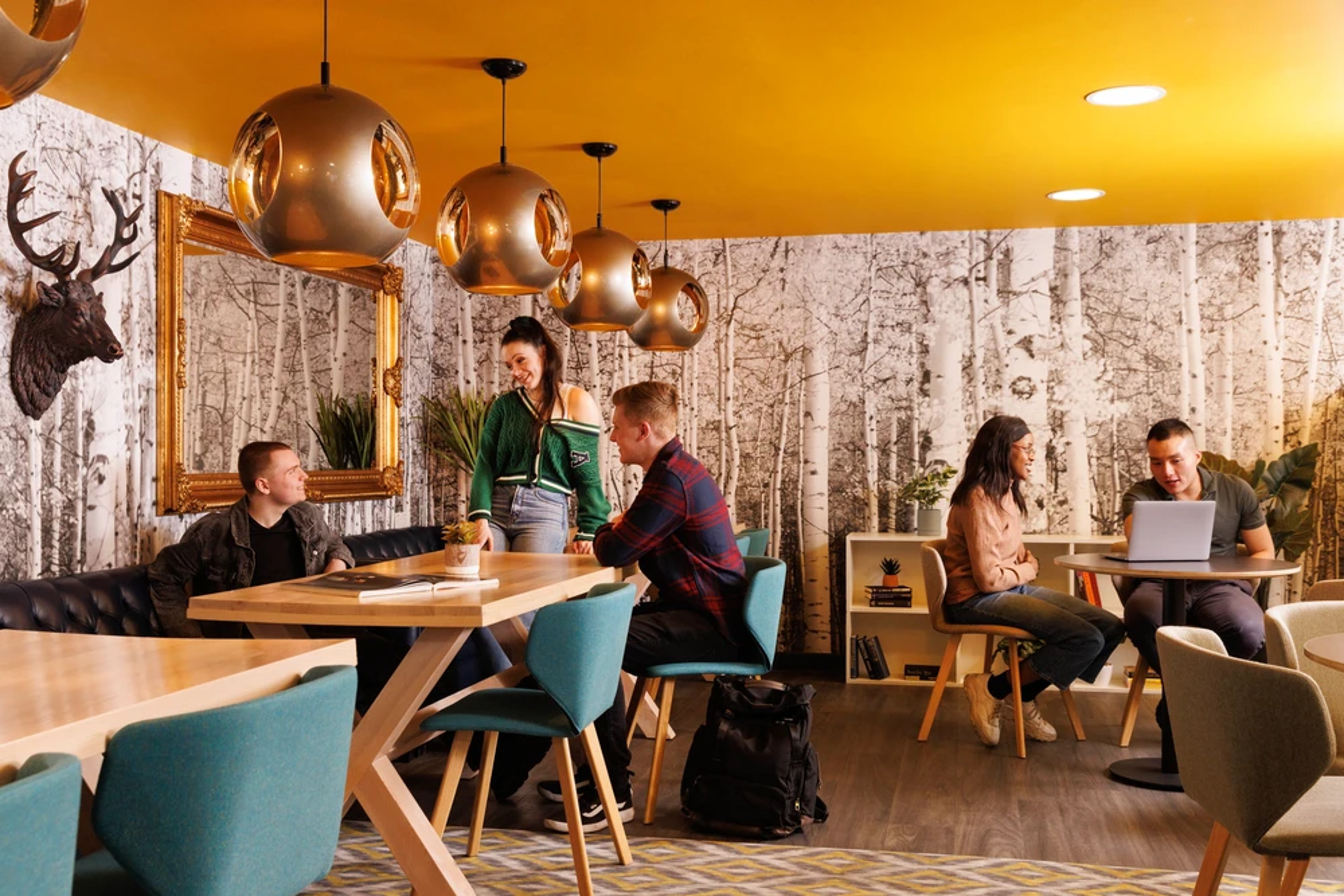 Students in study area at Brass Founders