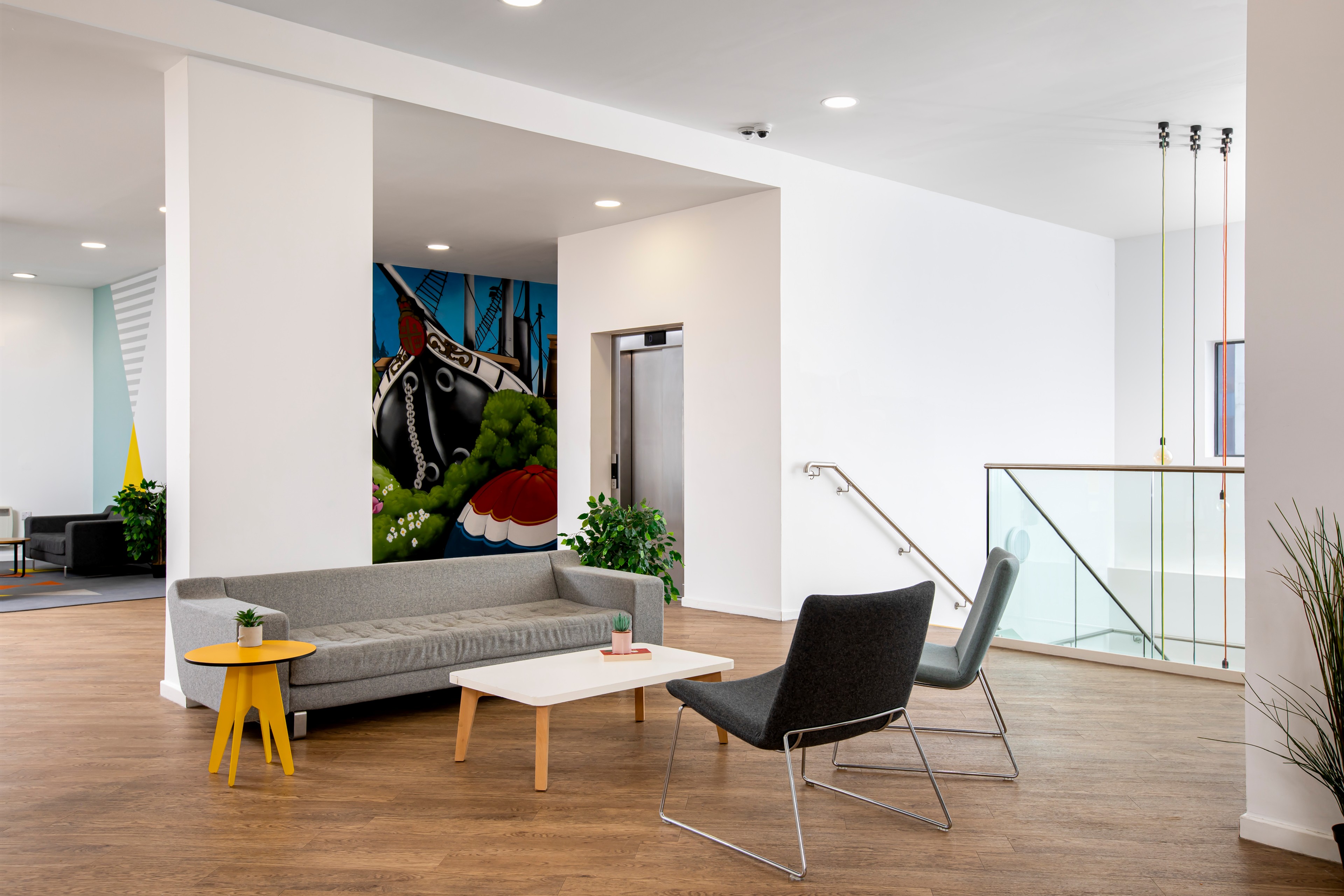 Sofas and tables in the Common room