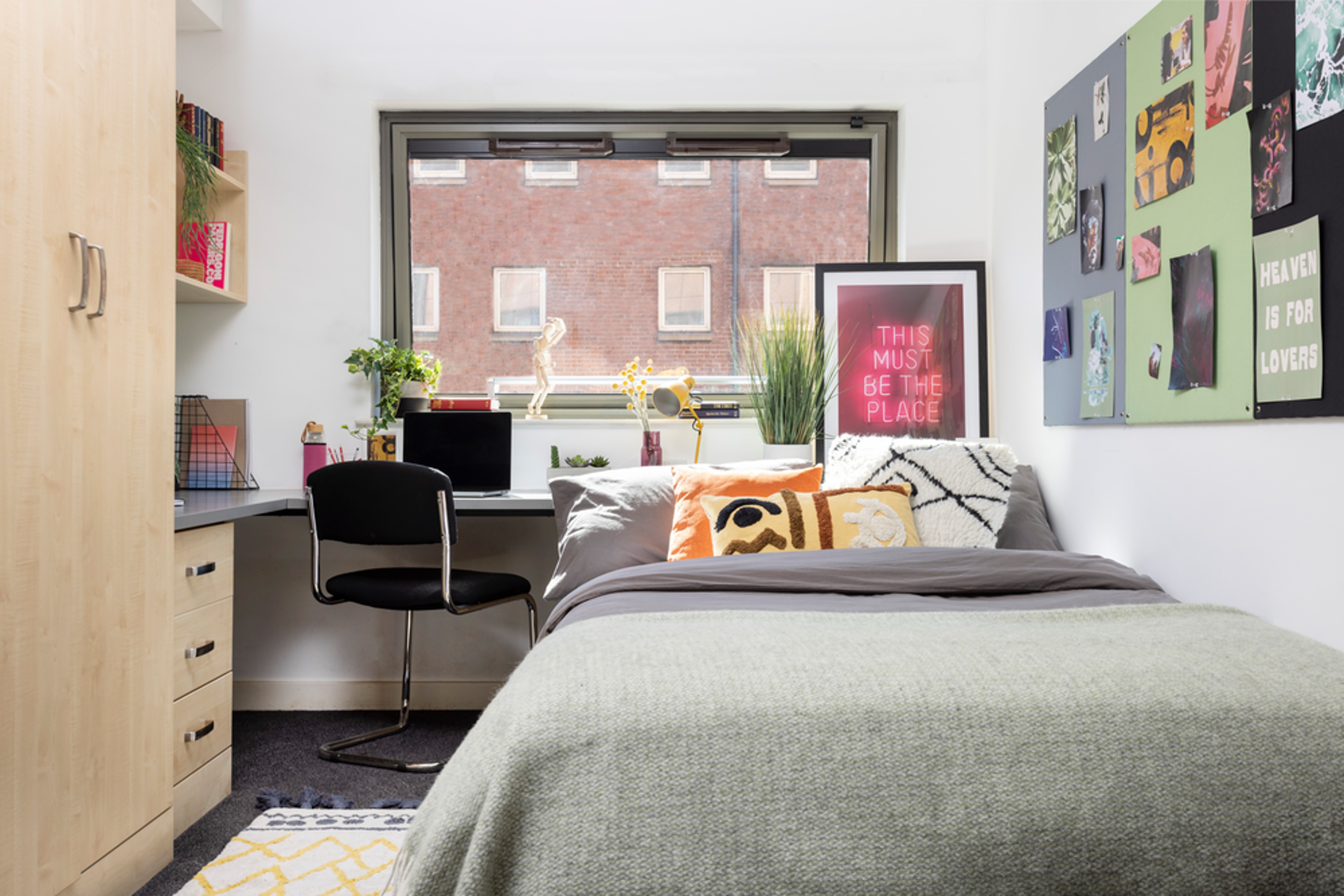 Studio bed and study space