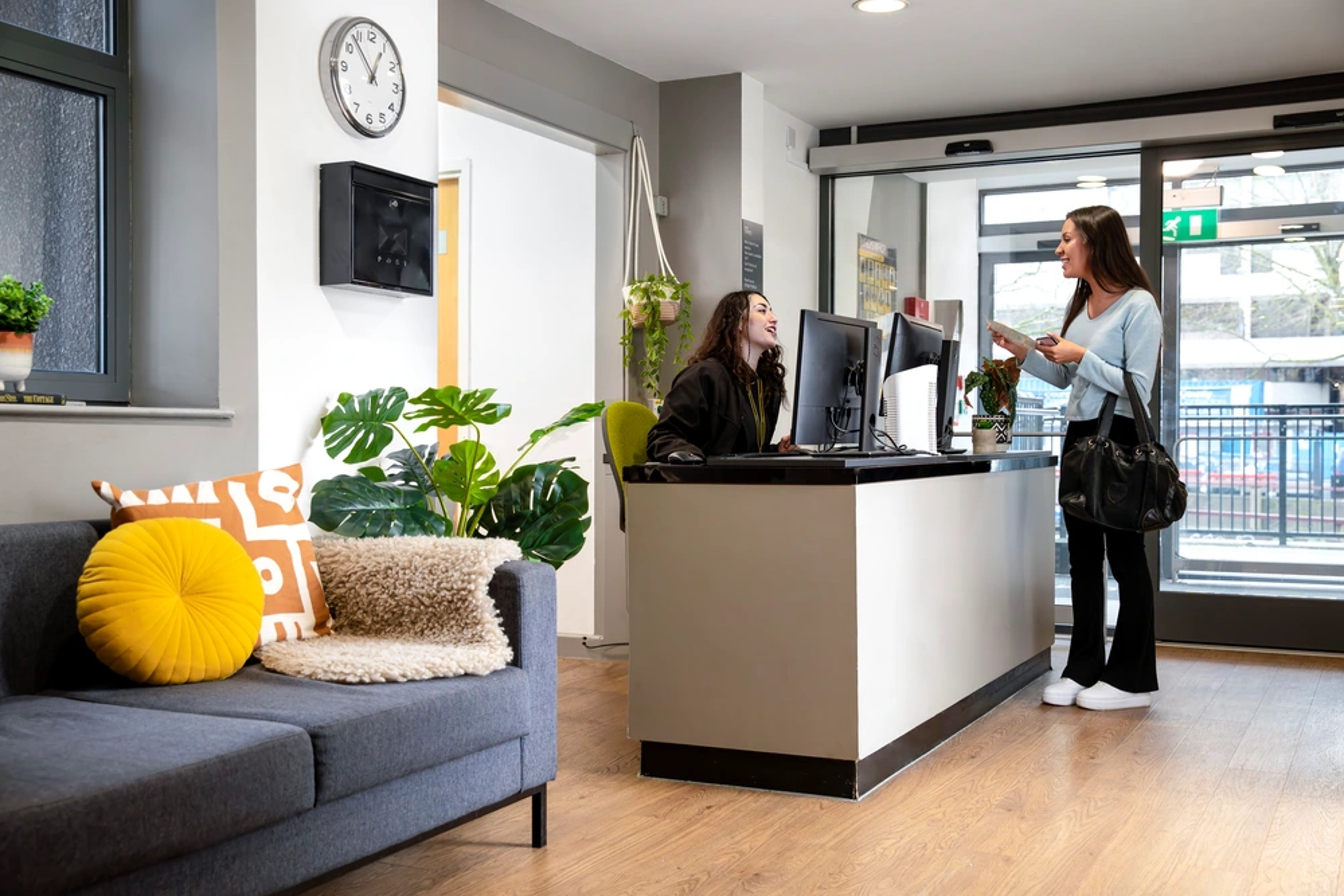 Student in reception area at Marketgate