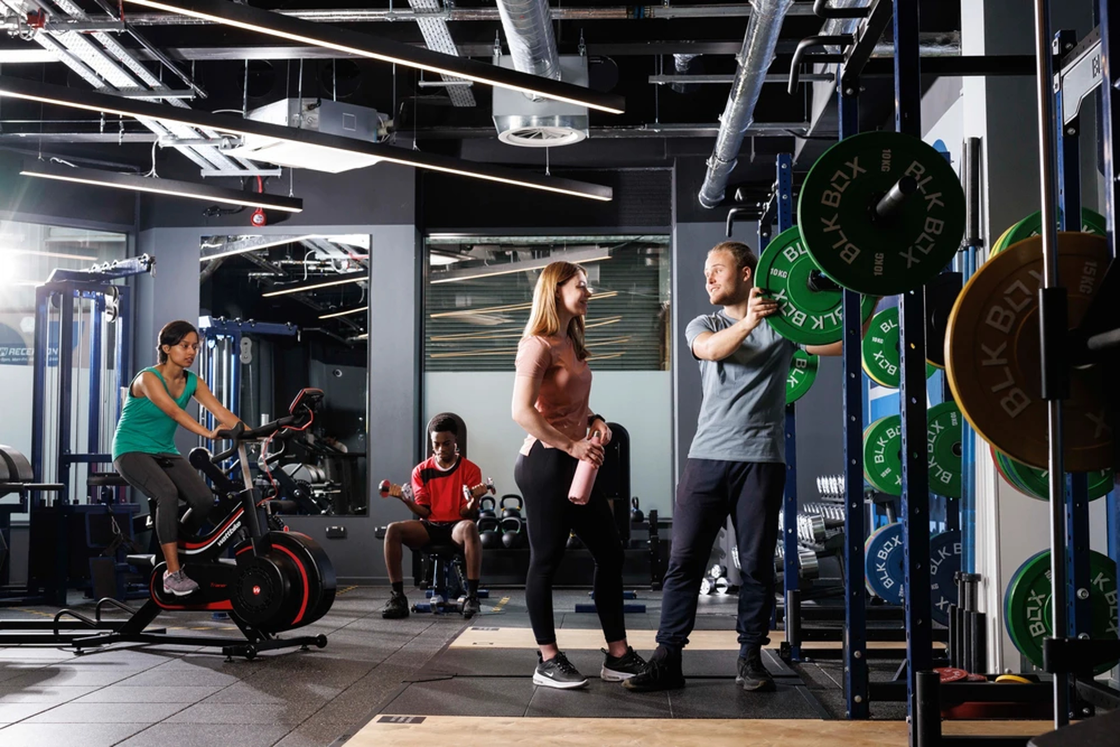 Students using the gym