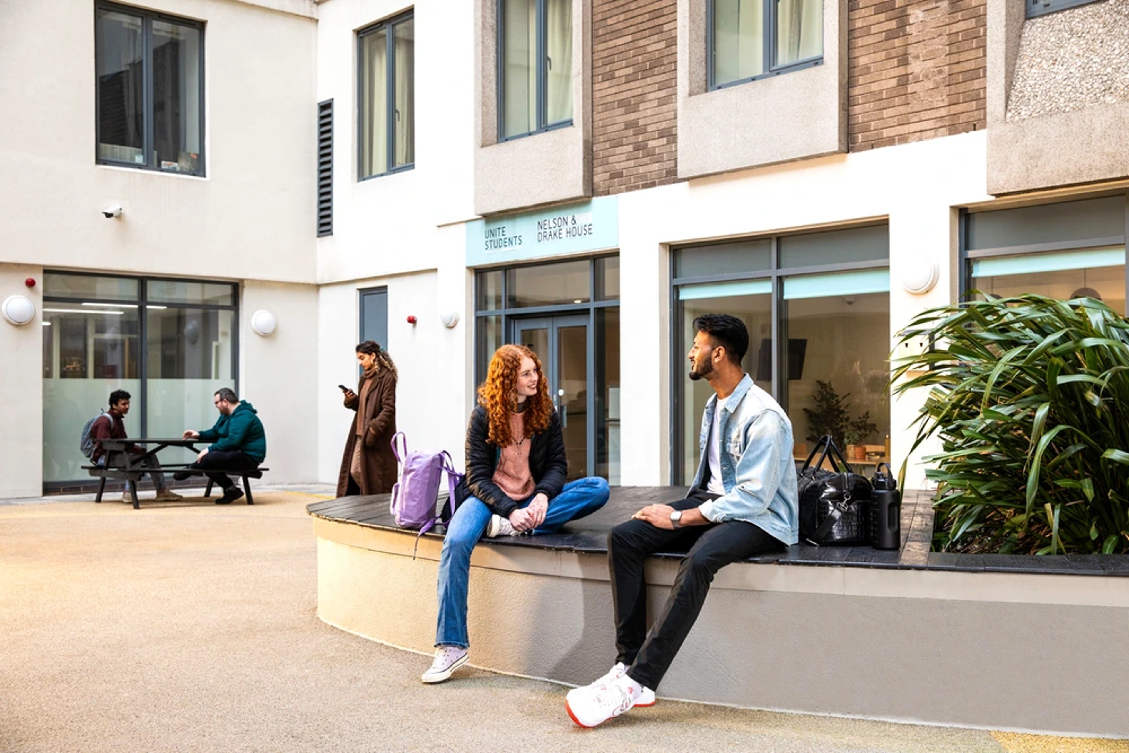 Students in the courtyard