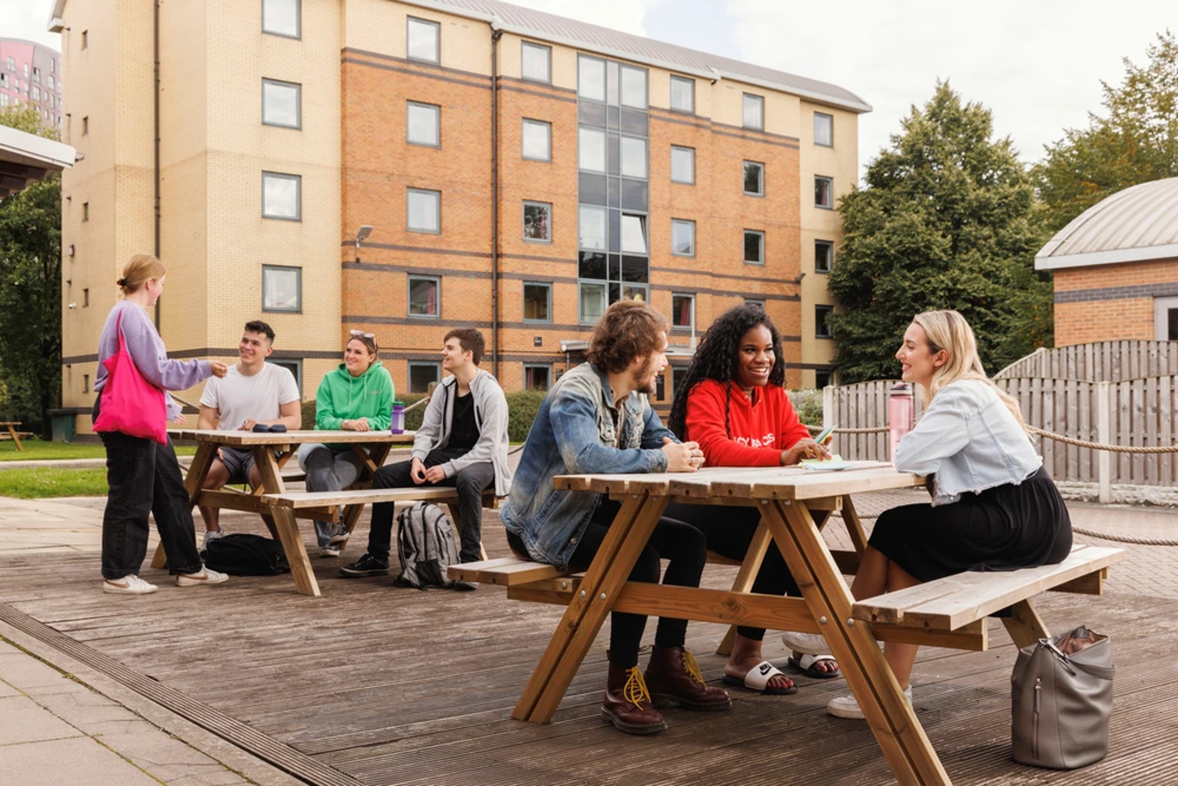 Students in the courtyard