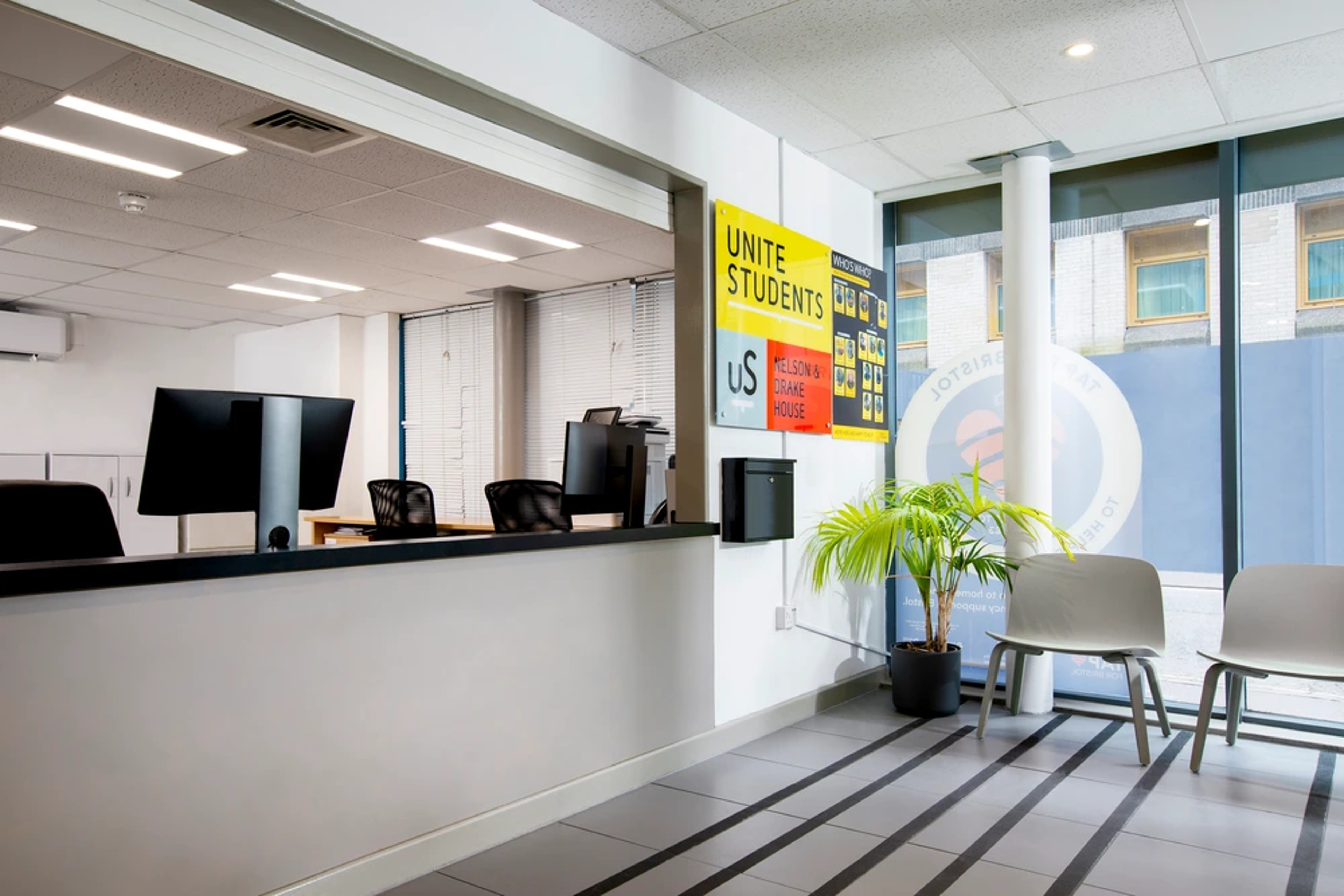 Reception desk and entrance area