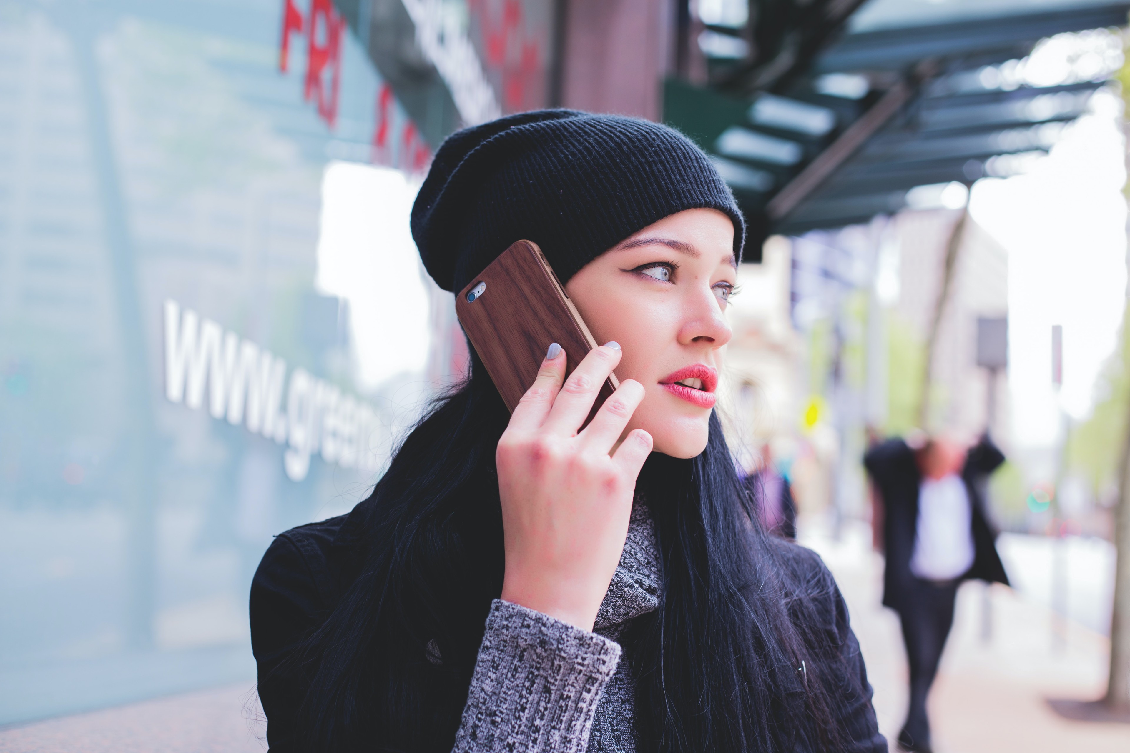 Woman talking on phone