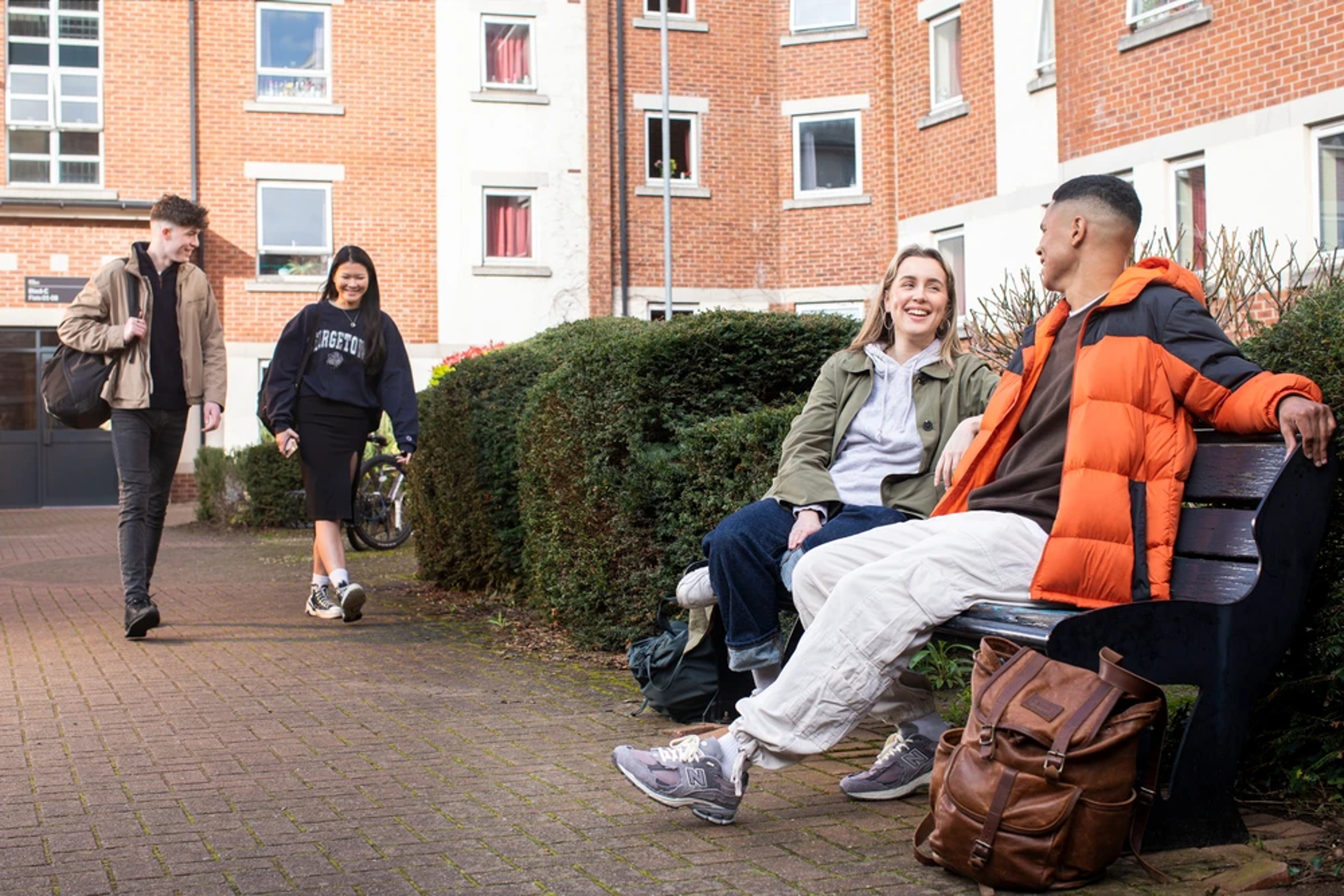 Students in the courtyard