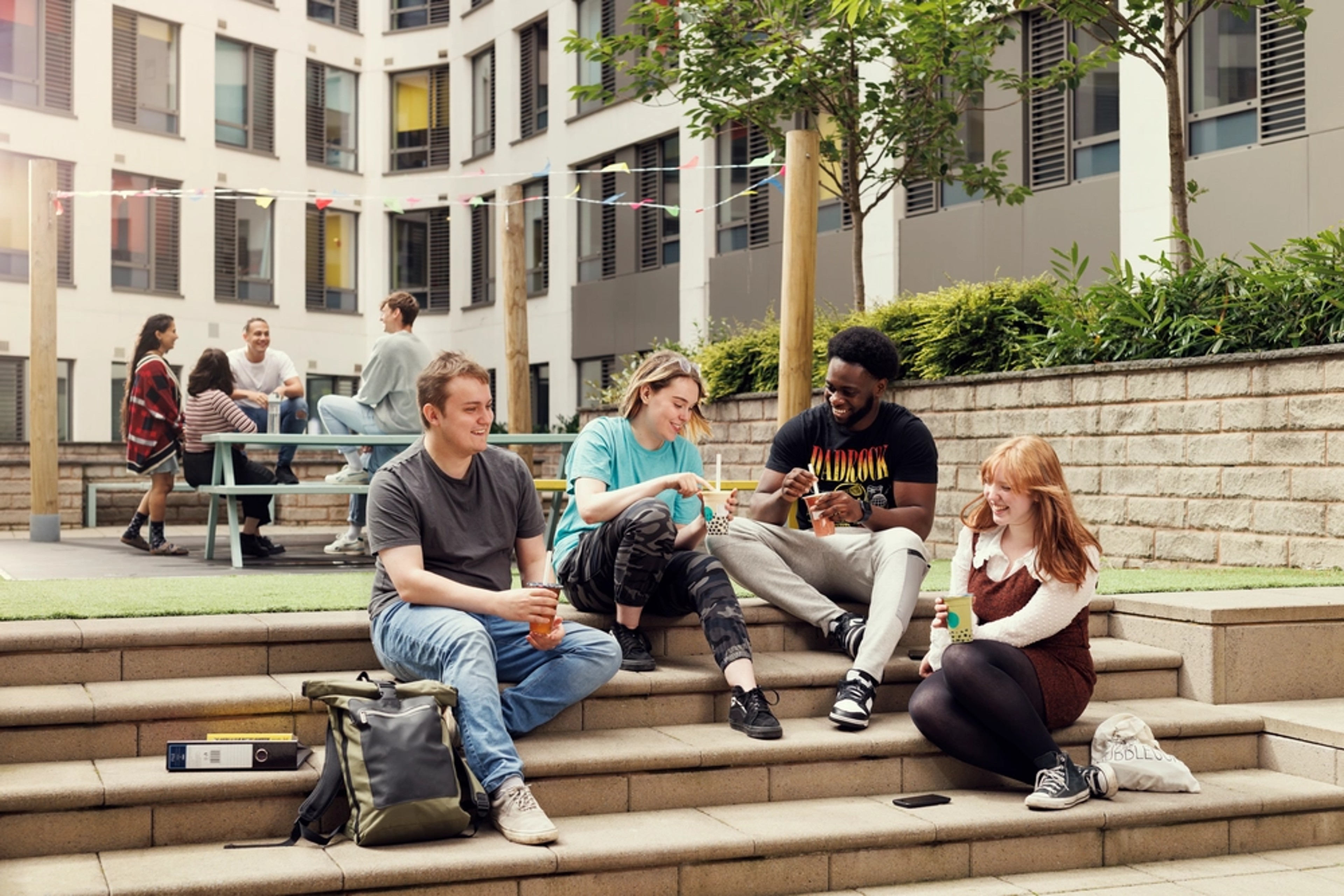 Students in the courtyard