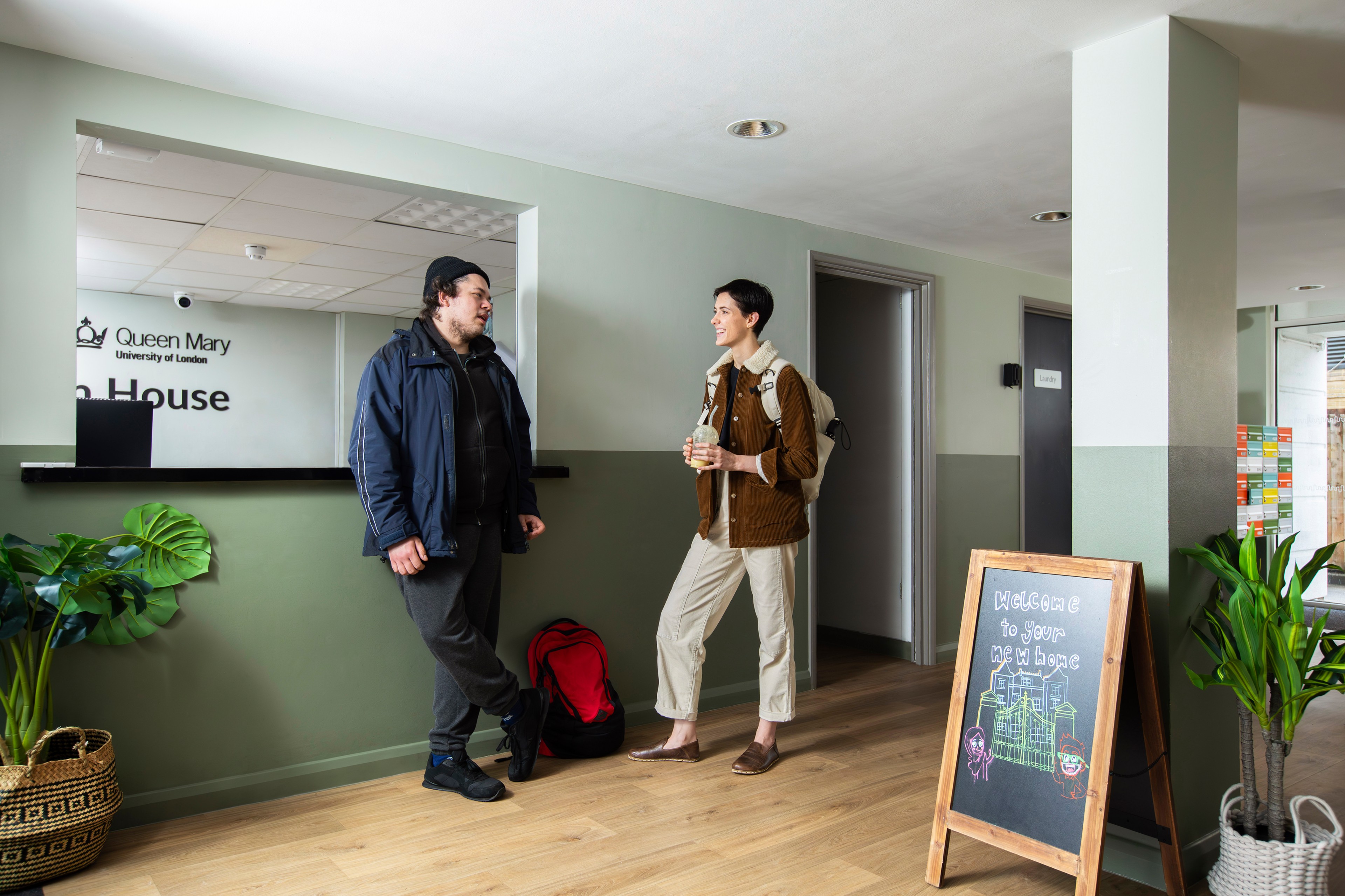 Students in reception area
