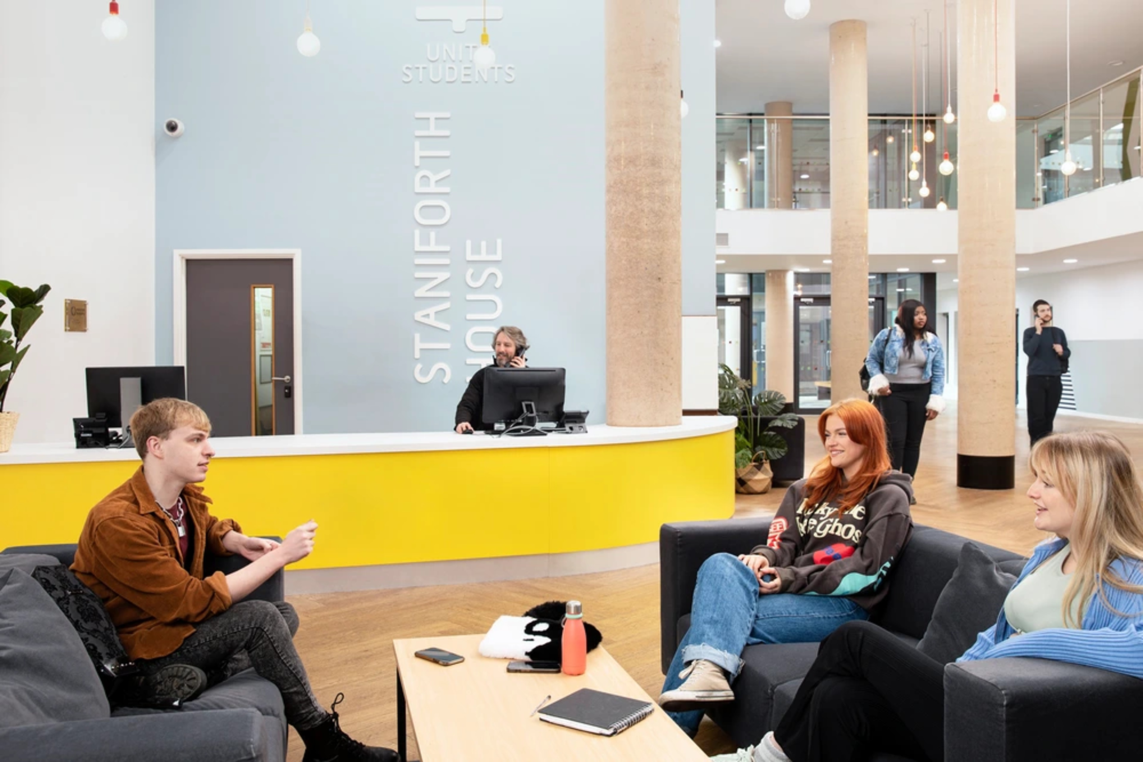Students in reception area