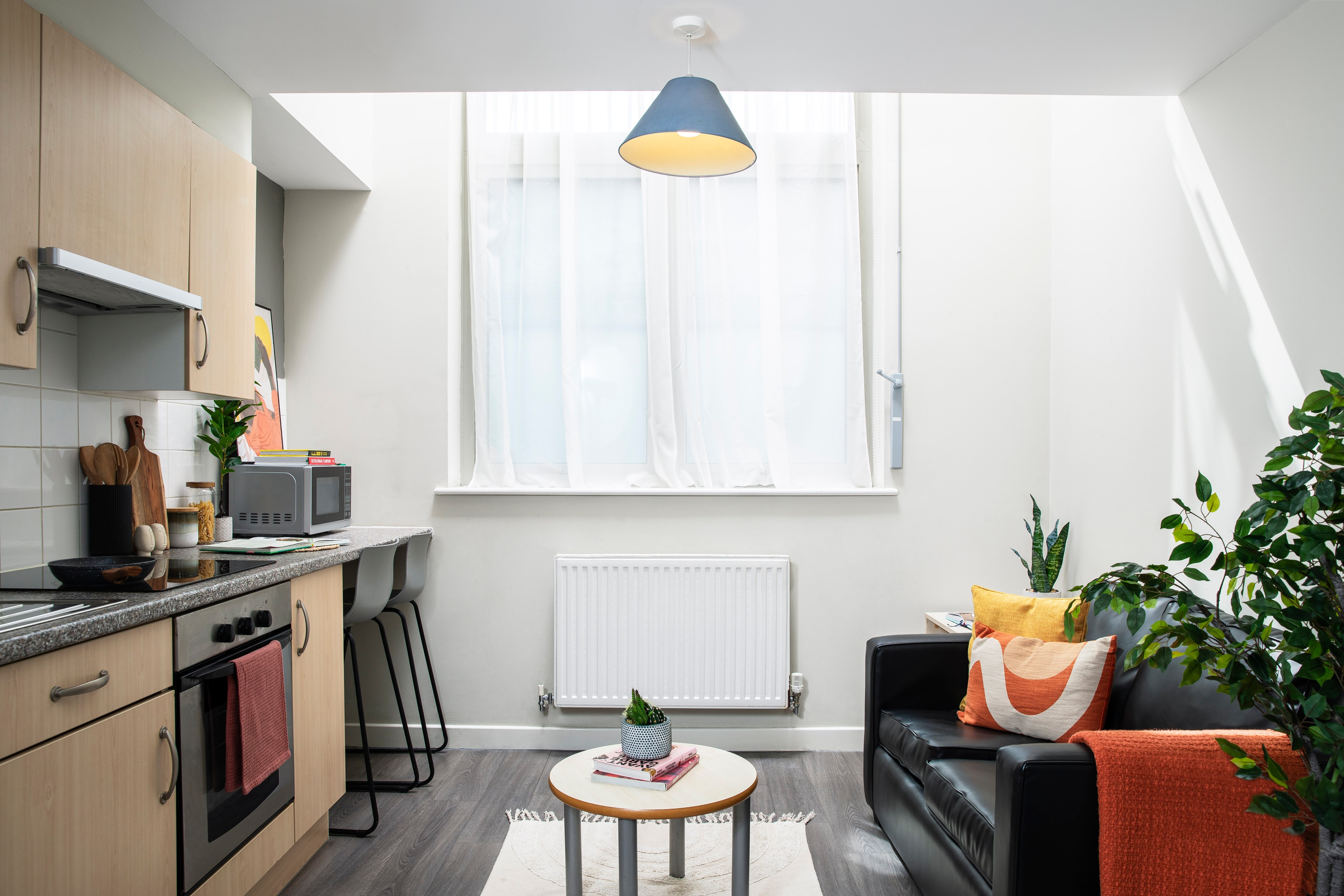 Kitchen in a studio room