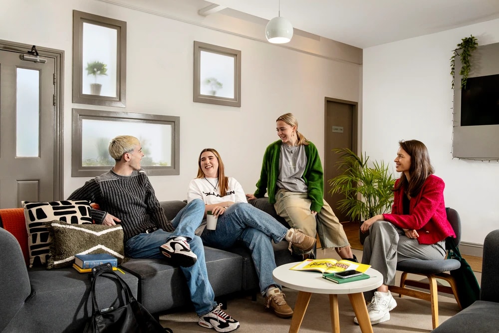 Students in common room at Phoenix Court