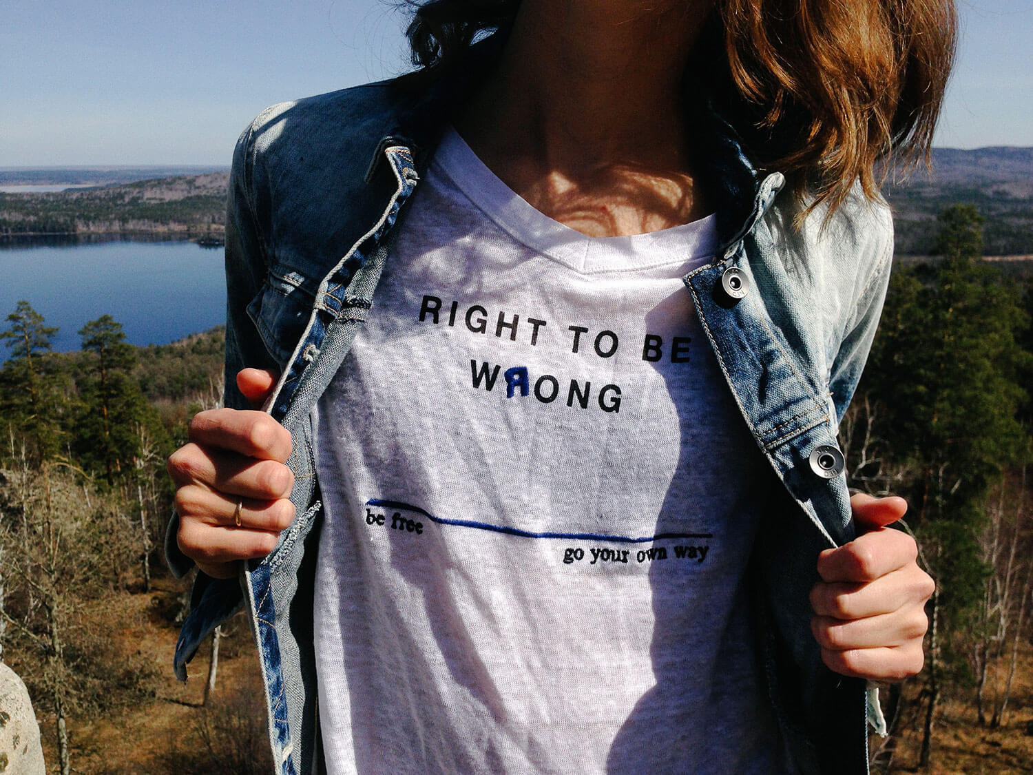 T shirt slogan reading right to be wrong